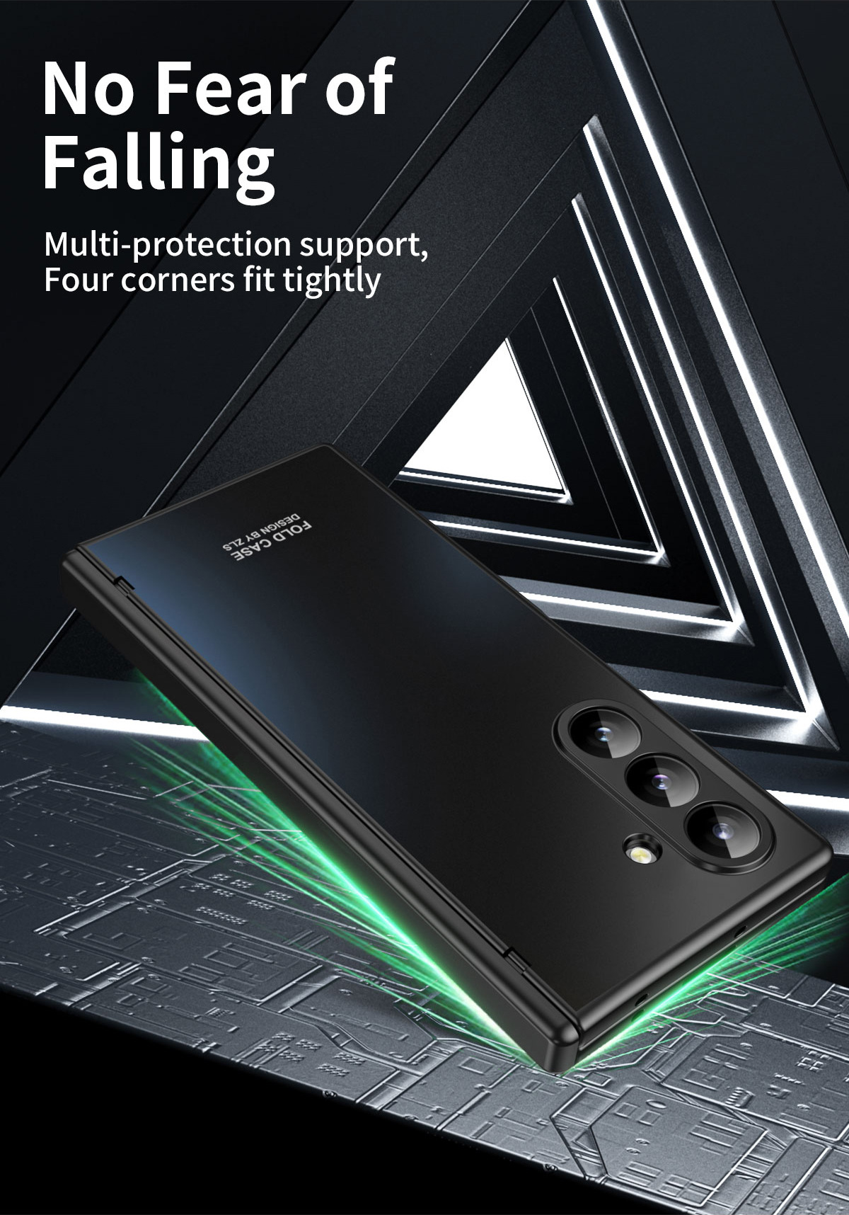 Compatible with Samsung Z Fold8/7/6 phone cases, 5/4/3 case films, electroplated hinge, full-coverage folding screen protective cases.