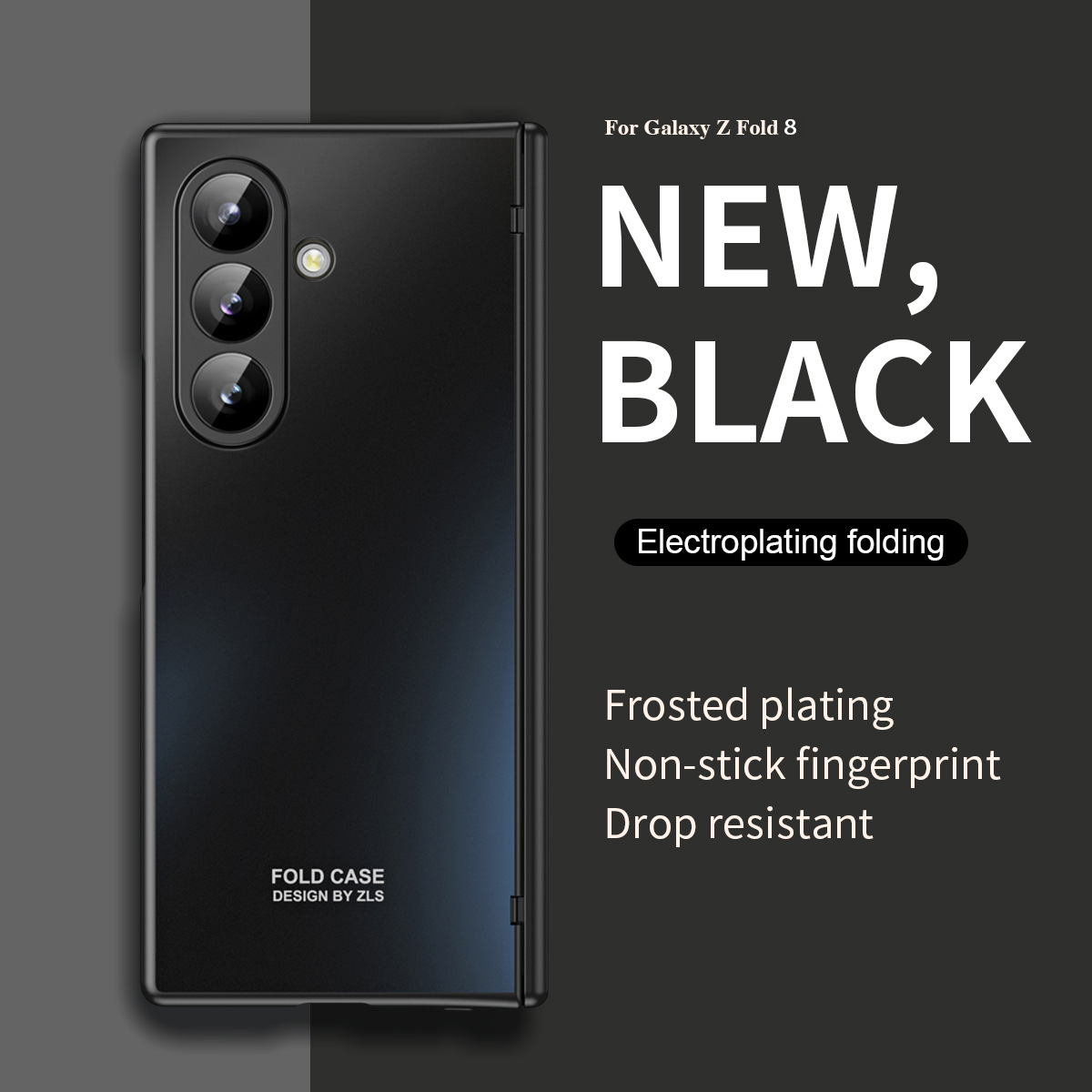 Compatible with Samsung Z Fold8/7/6 phone cases, 5/4/3 case films, electroplated hinge, full-coverage folding screen protective cases.