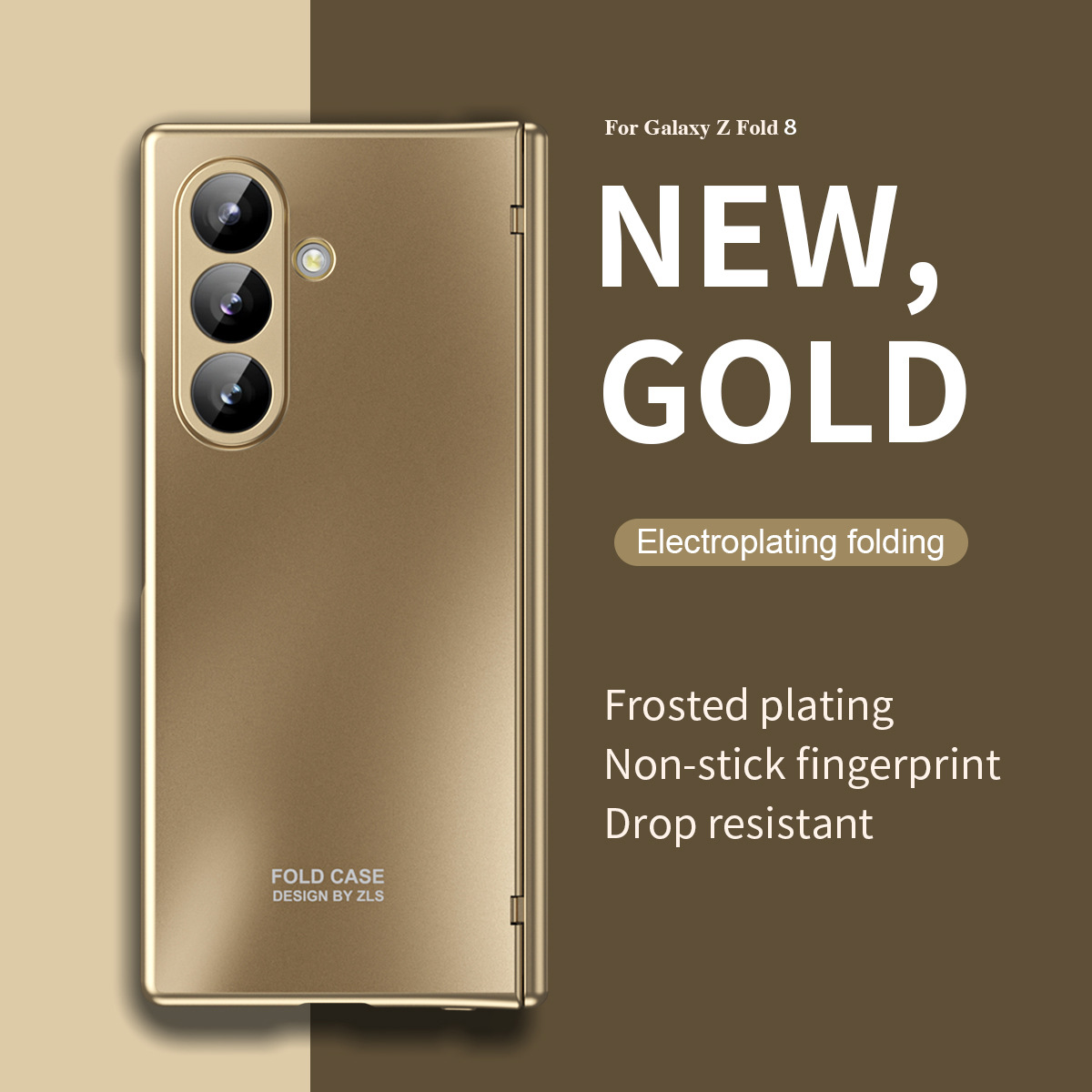 Compatible with Samsung Z Fold8/7/6 phone cases, 5/4/3 case films, electroplated hinge, full-coverage folding screen protective cases.