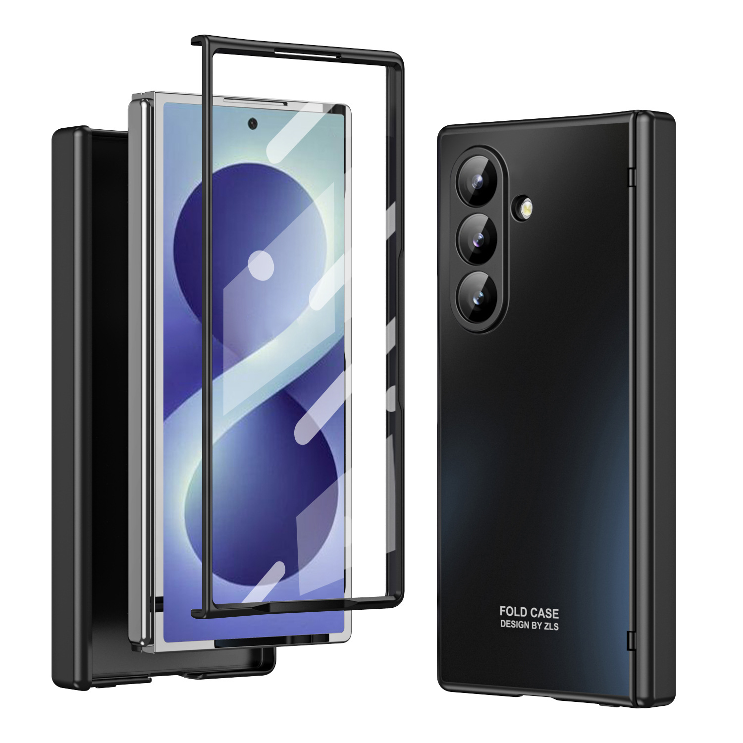 Compatible with Samsung Z Fold8/7/6 phone cases, 5/4/3 case films, electroplated hinge, full-coverage folding screen protective cases.