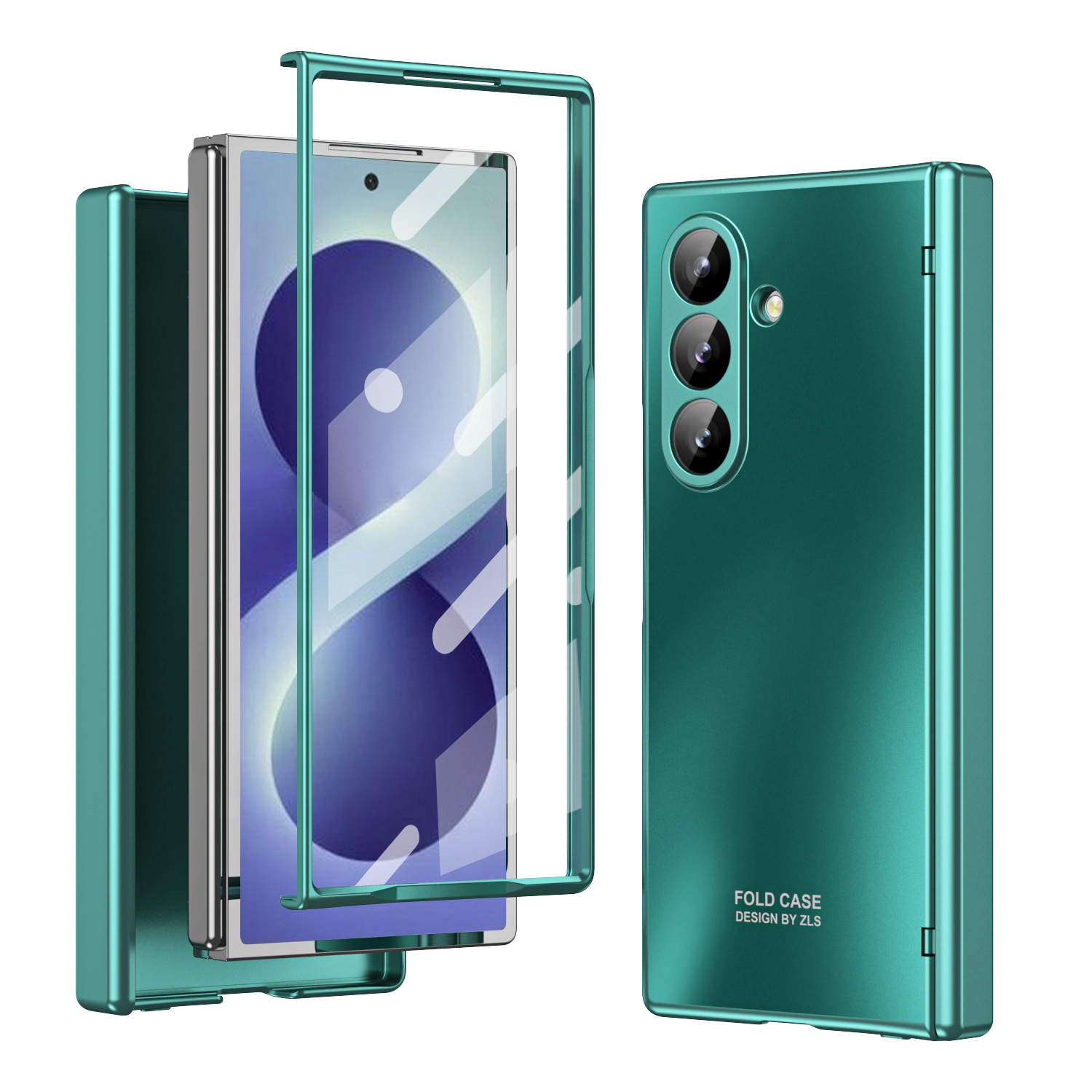 Compatible with Samsung Z Fold8/7/6 phone cases, 5/4/3 case films, electroplated hinge, full-coverage folding screen protective cases.
