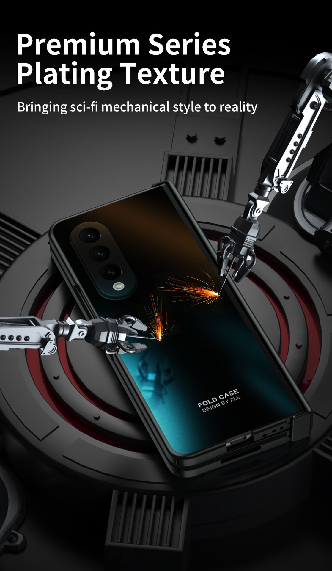 Compatible with Samsung Z Fold8/7/6 phone cases, 5/4/3 case films, electroplated hinge, full-coverage folding screen protective cases.