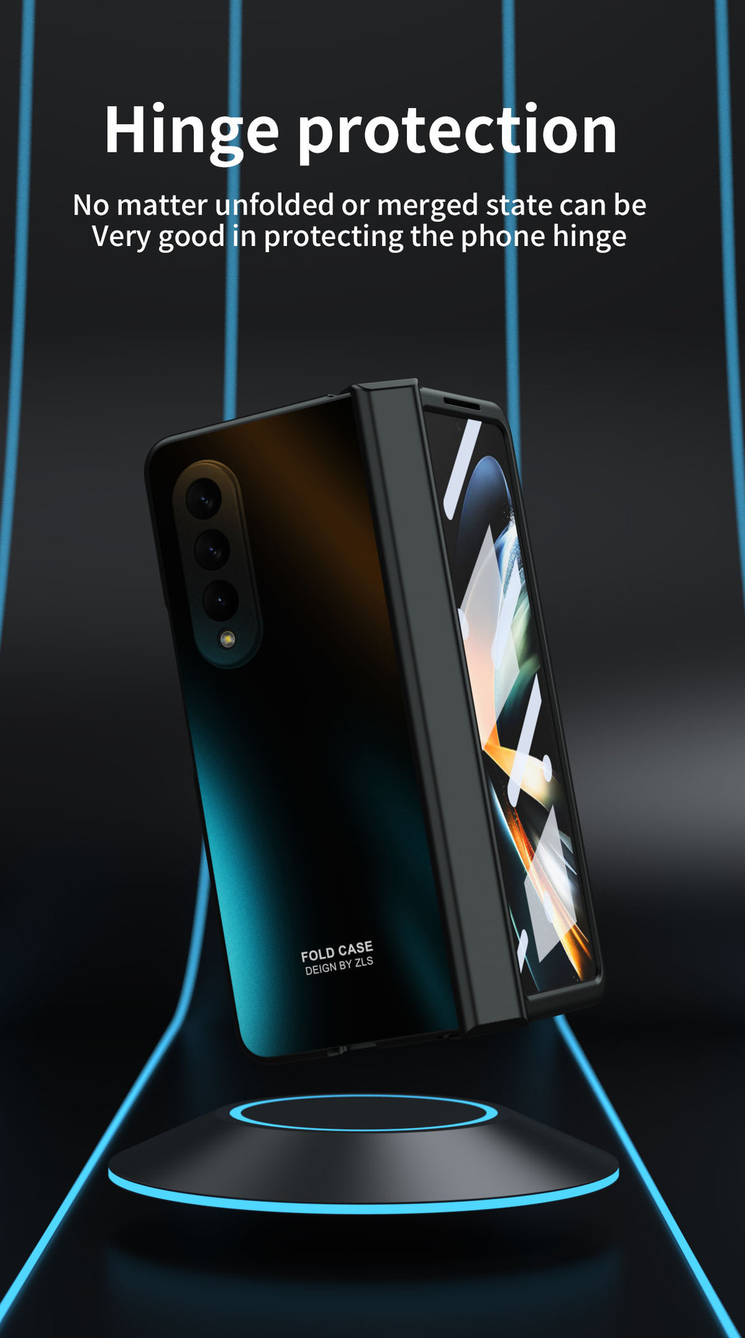 Compatible with Samsung Z Fold8/7/6 phone cases, 5/4/3 case films, electroplated hinge, full-coverage folding screen protective cases.