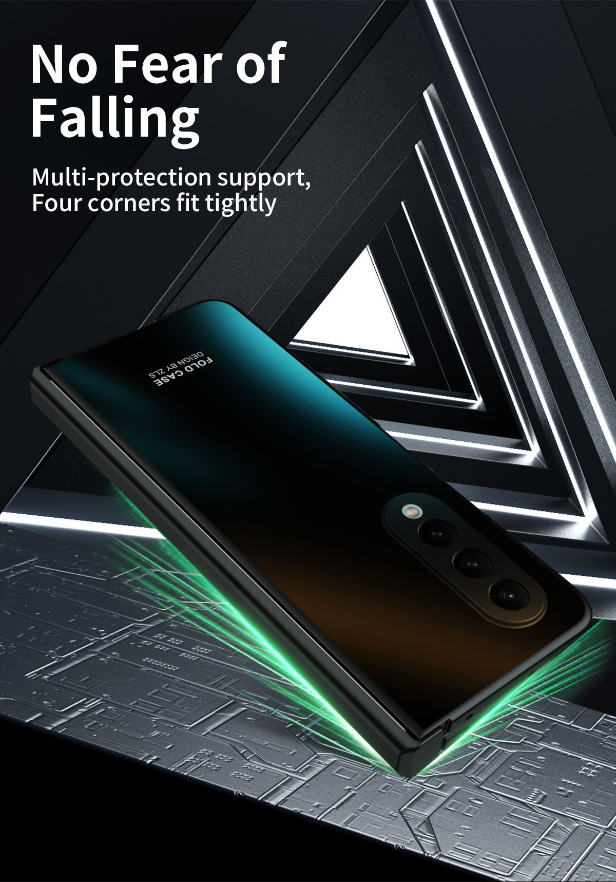 Compatible with Samsung Z Fold8/7/6 phone cases, 5/4/3 case films, electroplated hinge, full-coverage folding screen protective cases.