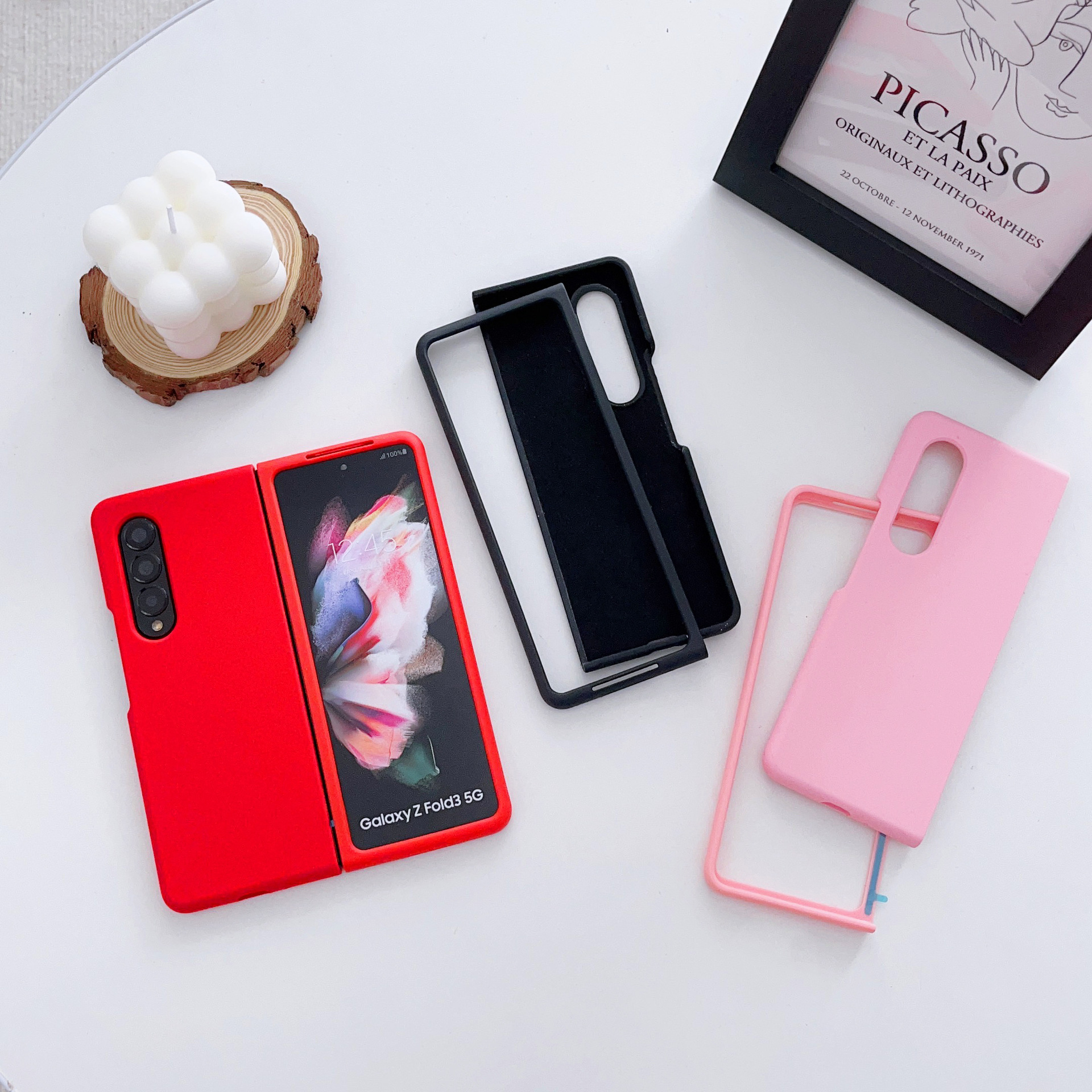 Compatible with Samsung Z Fold7/6 and Fold5/4/3 phones, liquid silicone soft case, shockproof protective case.