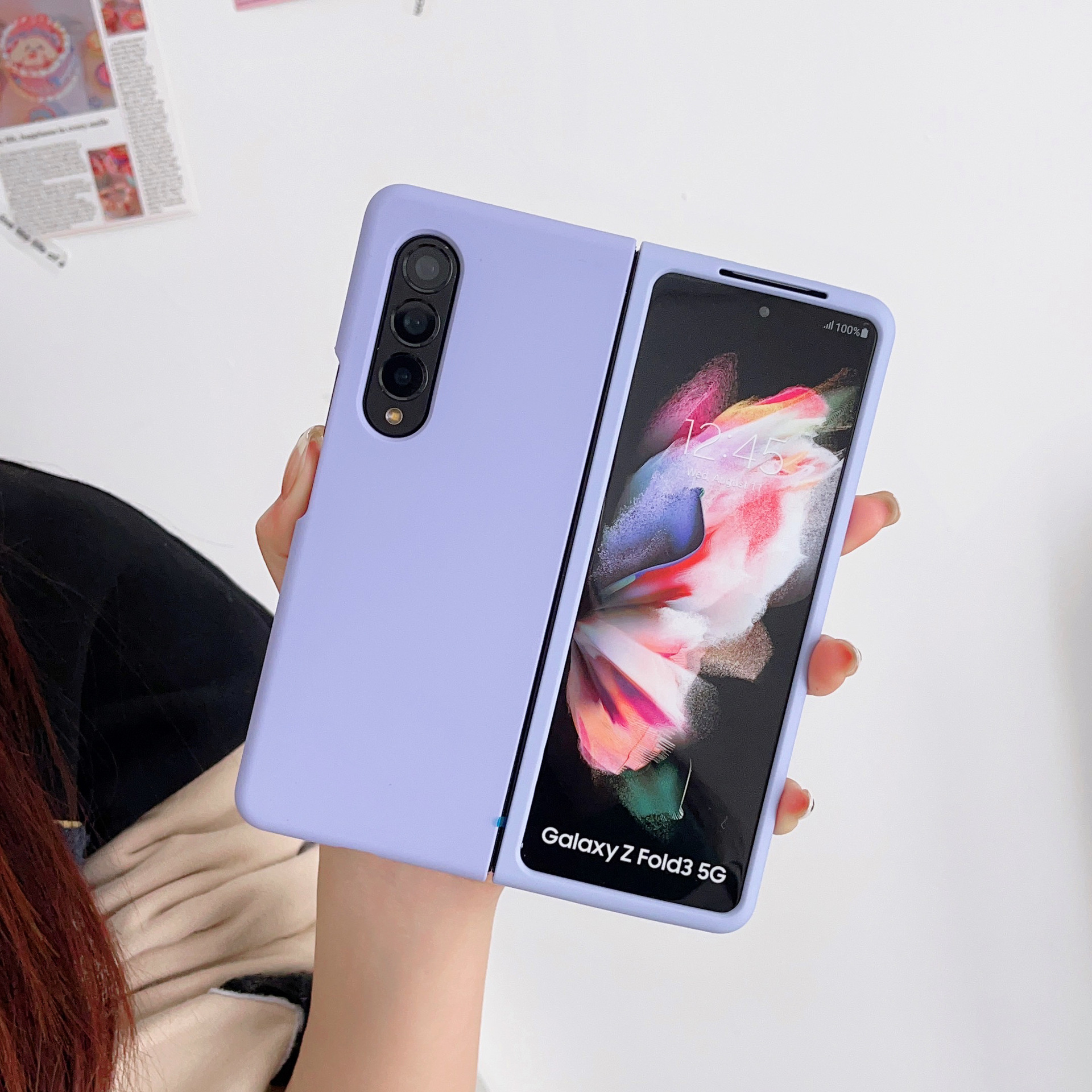 Compatible with Samsung Z Fold7/6 and Fold5/4/3 phones, liquid silicone soft case, shockproof protective case.