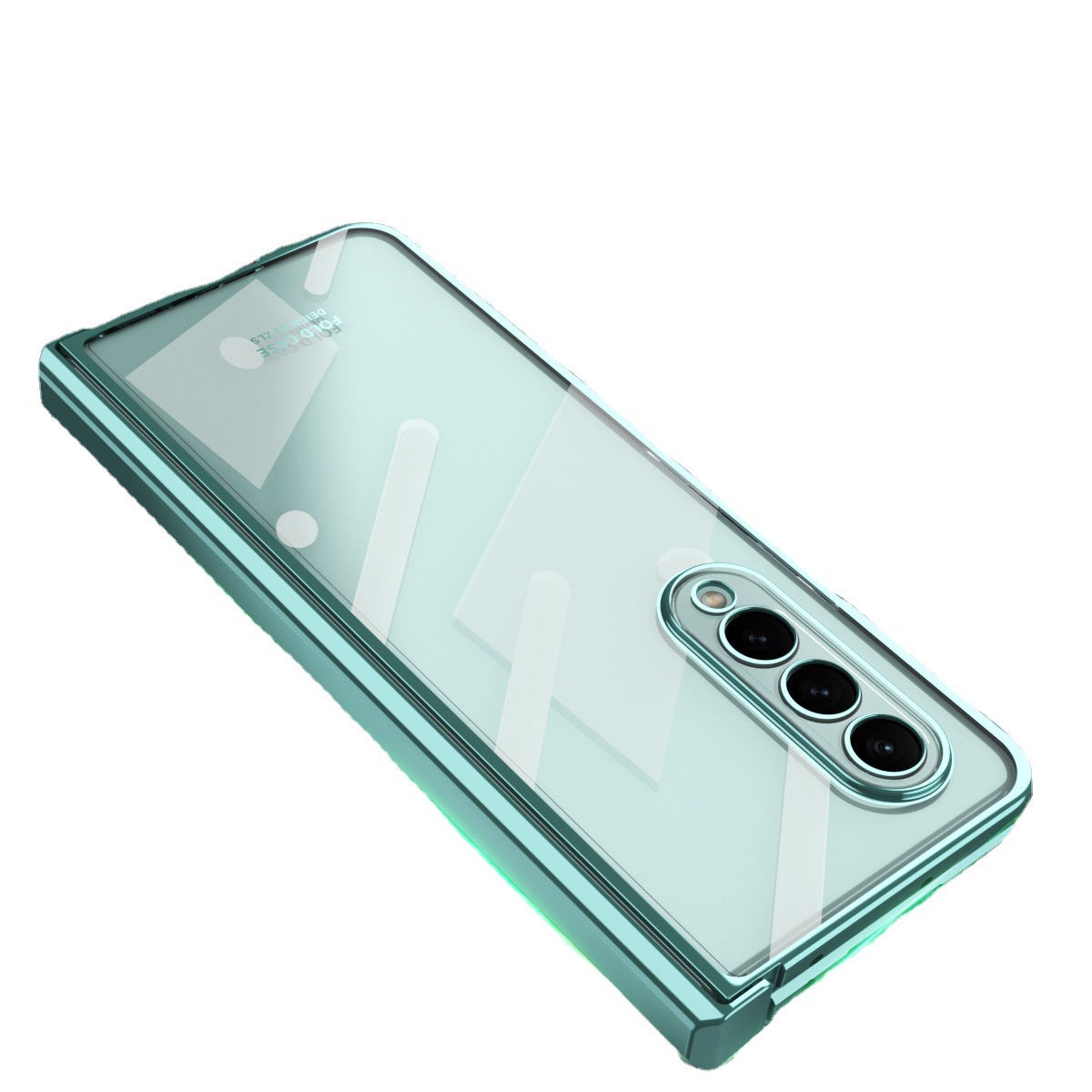 Compatible with Samsung Z Fold5/4 phone case, foldable screen Fold3 transparent electroplated case film hinge full-coverage protective case