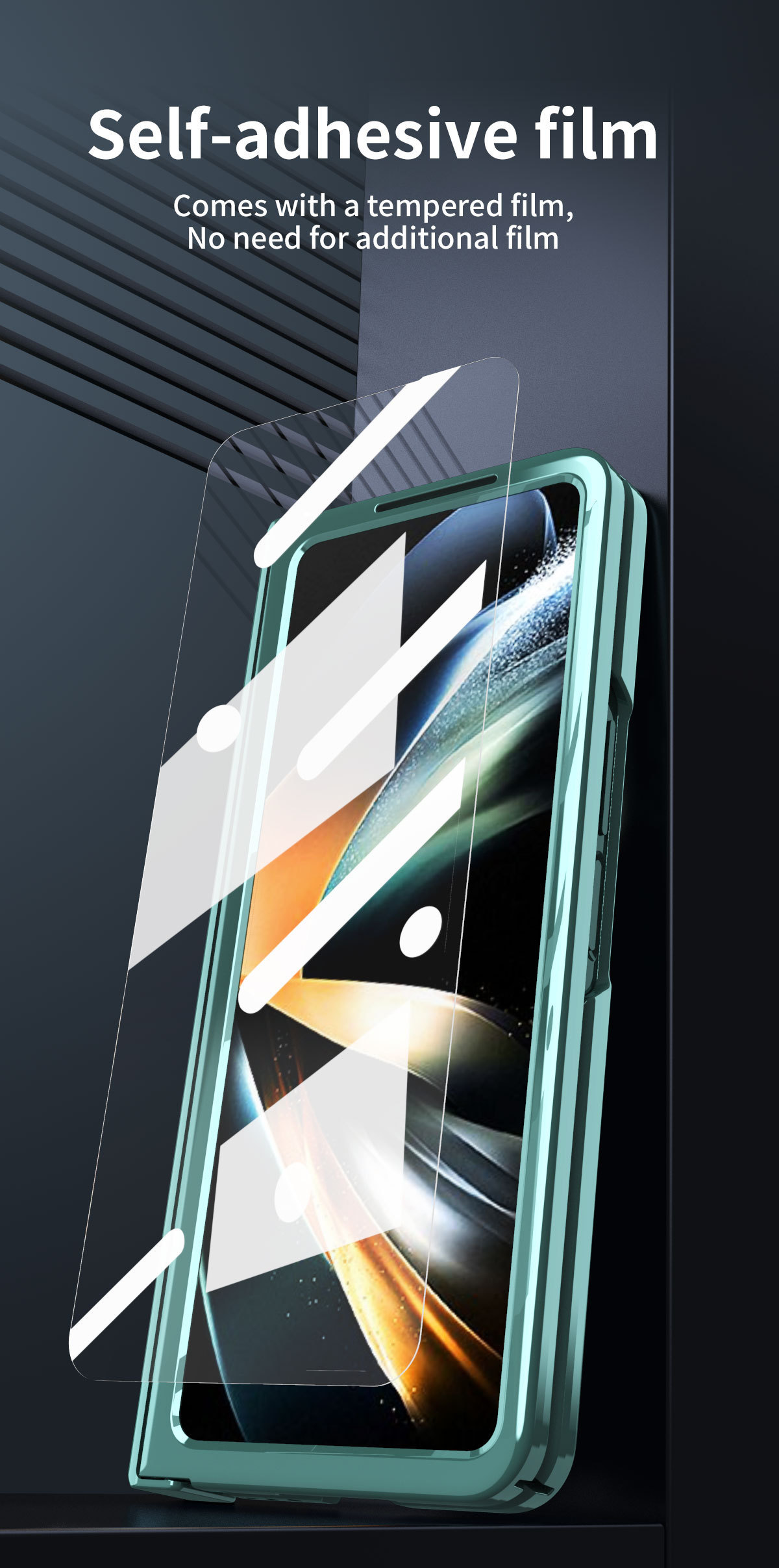 Compatible with Samsung Z Fold5/4 phone case, foldable screen Fold3 transparent electroplated case film hinge full-coverage protective case