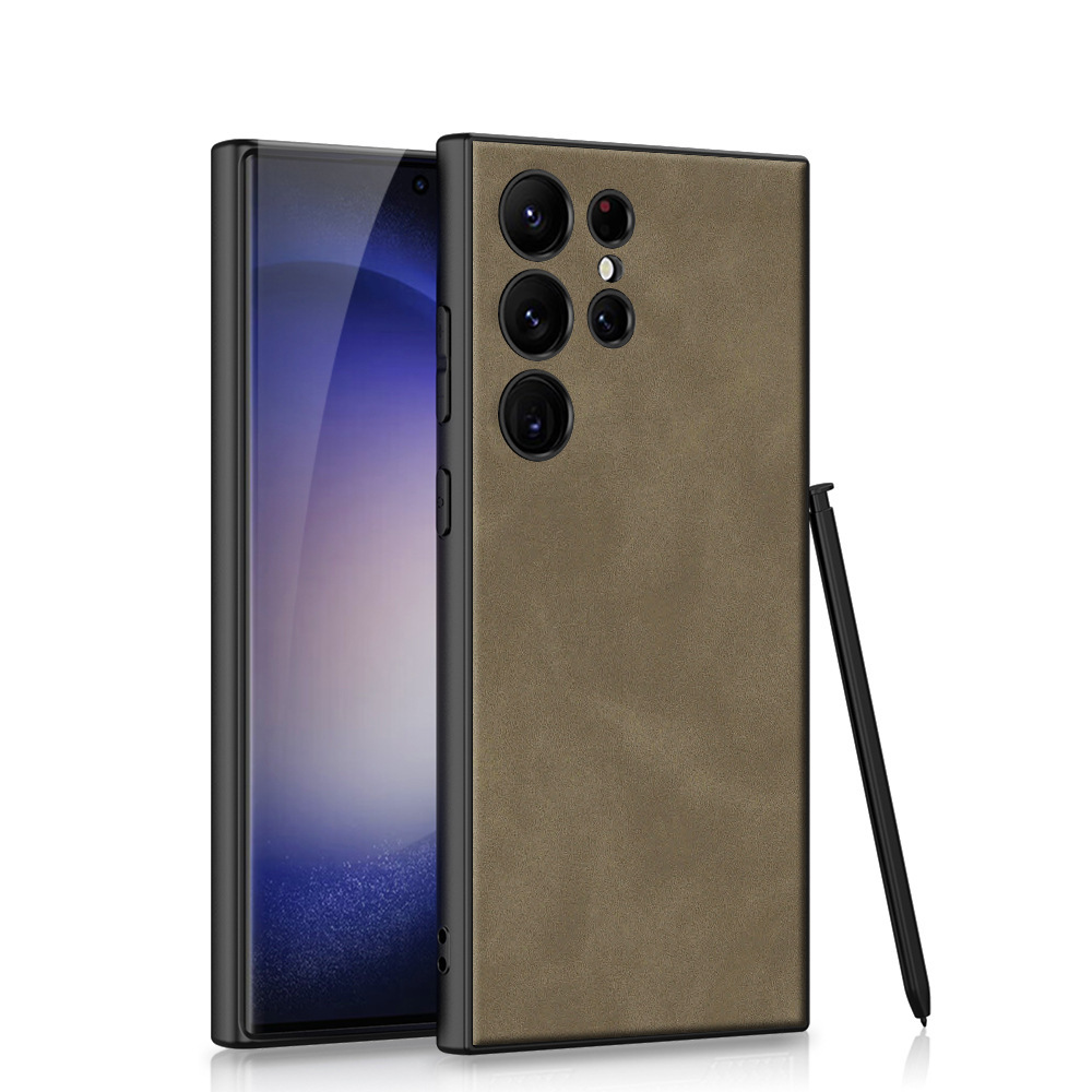 Compatible with Samsung S25 Ultra phone case, frosted leather, S24 Plus ultra-thin skin-feel full-coverage protective case.