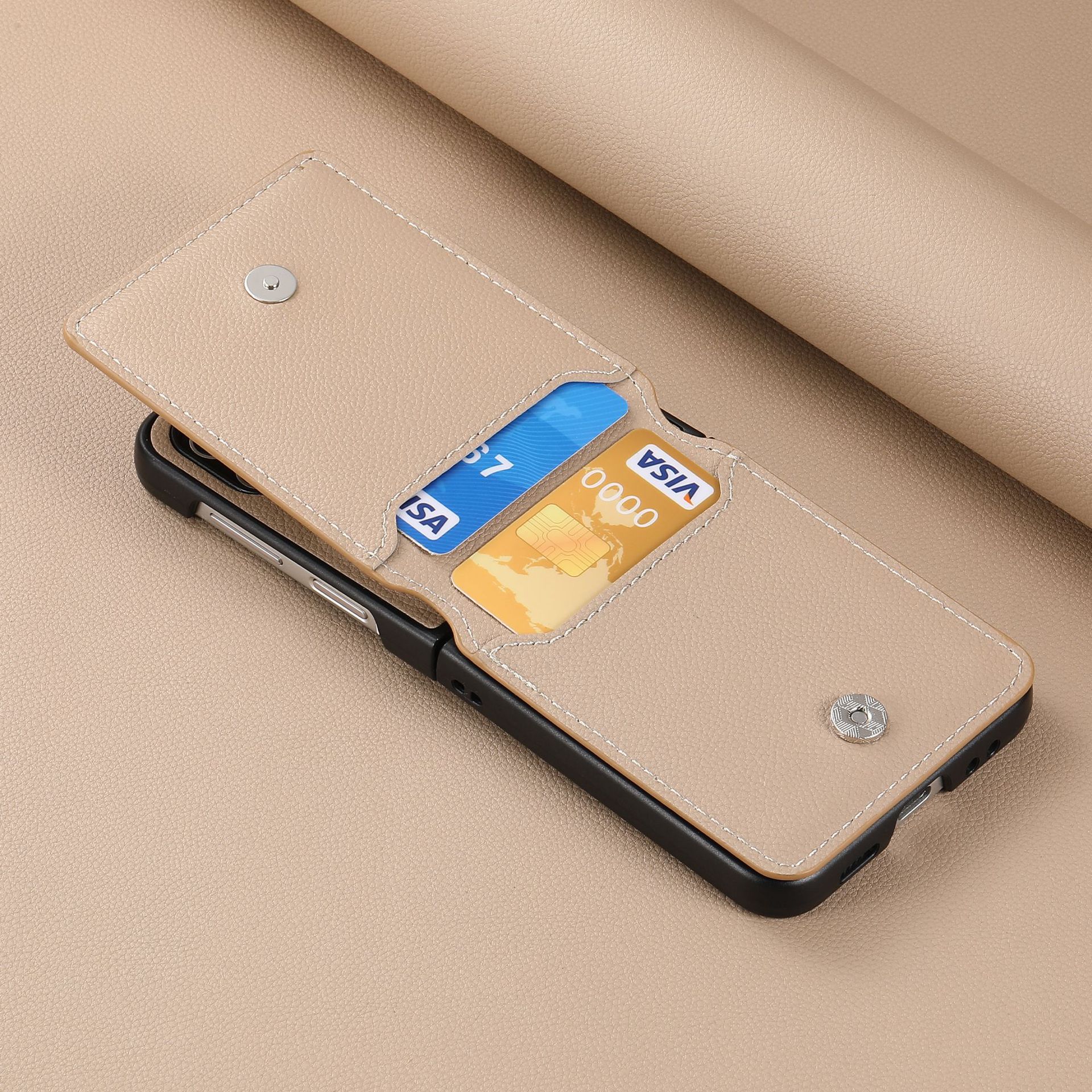 Compatible with Samsung Z Flip 8/7 phone case, 6/5 ring card holder, 4/3 folding screen, drop-proof protective case