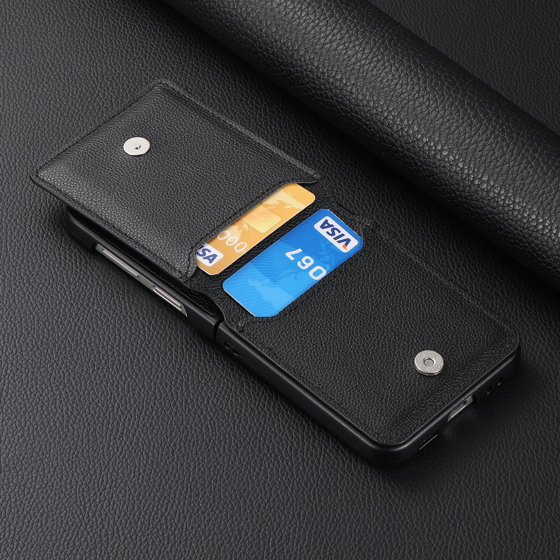 Compatible with Samsung Z Flip 8/7 phone case, 6/5 ring card holder, 4/3 folding screen, drop-proof protective case