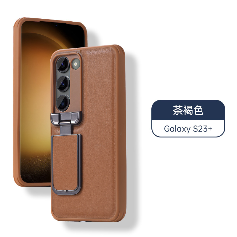 Compatible with Samsung S26 Ultra phone case, S25U flip lens holder, top-grain cowhide 24U shockproof protective case