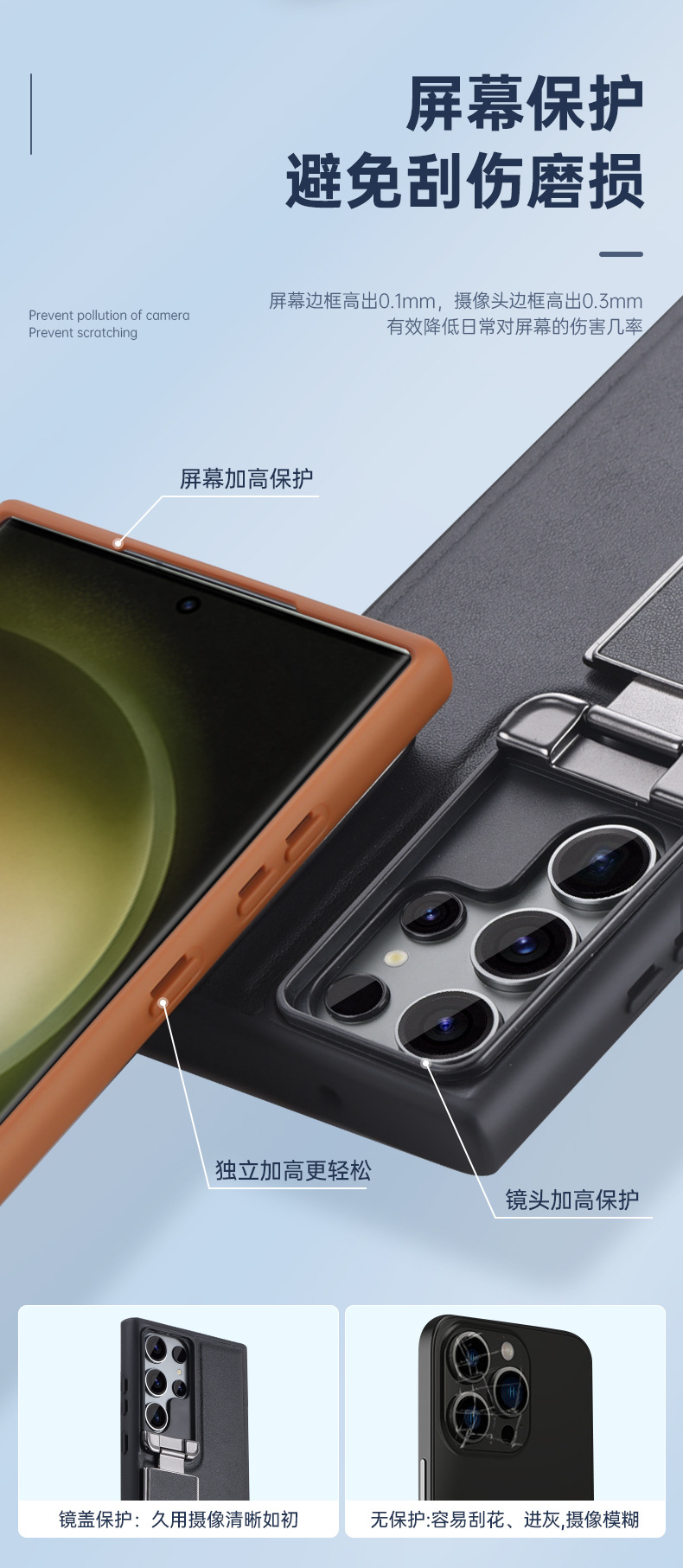 Compatible with Samsung S26 Ultra phone case, S25U flip lens holder, top-grain cowhide 24U shockproof protective case