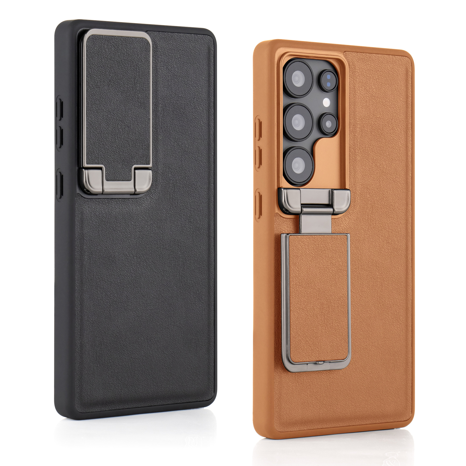 Compatible with Samsung S26 Ultra phone case, S25U flip lens holder, top-grain cowhide 24U shockproof protective case