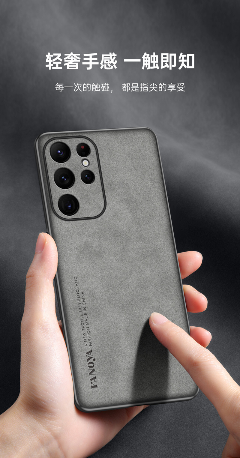 Compatible with Samsung S6/25 Ultra and S24 Plus phones, this sheepskin A14PU case features fine perforations and is suitable for A54/A73 models.
