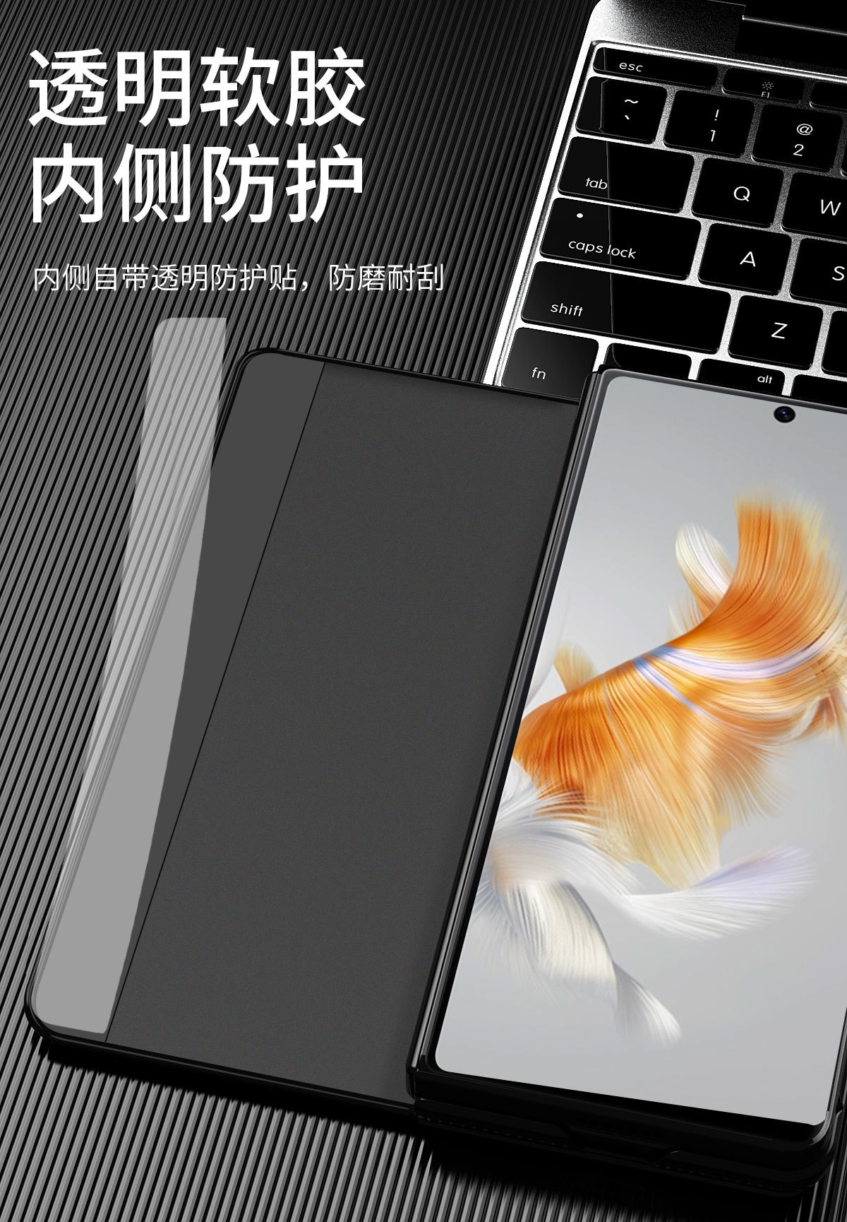 Compatible with Huawei Mate X3 phone case, smart side window flip leather case, can be paired with pen slot pen, shockproof case, 5G