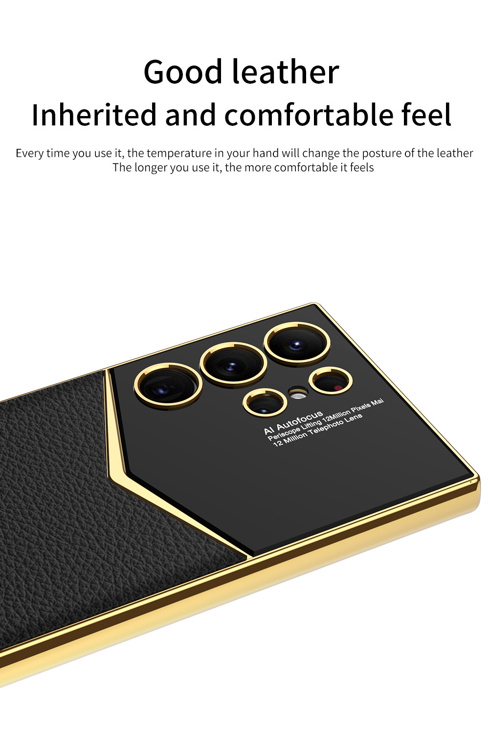 Compatible with Samsung S26 Ultra phone case, S25/24 Ultra electroplated vegan leather, S23U full-coverage shockproof protective case