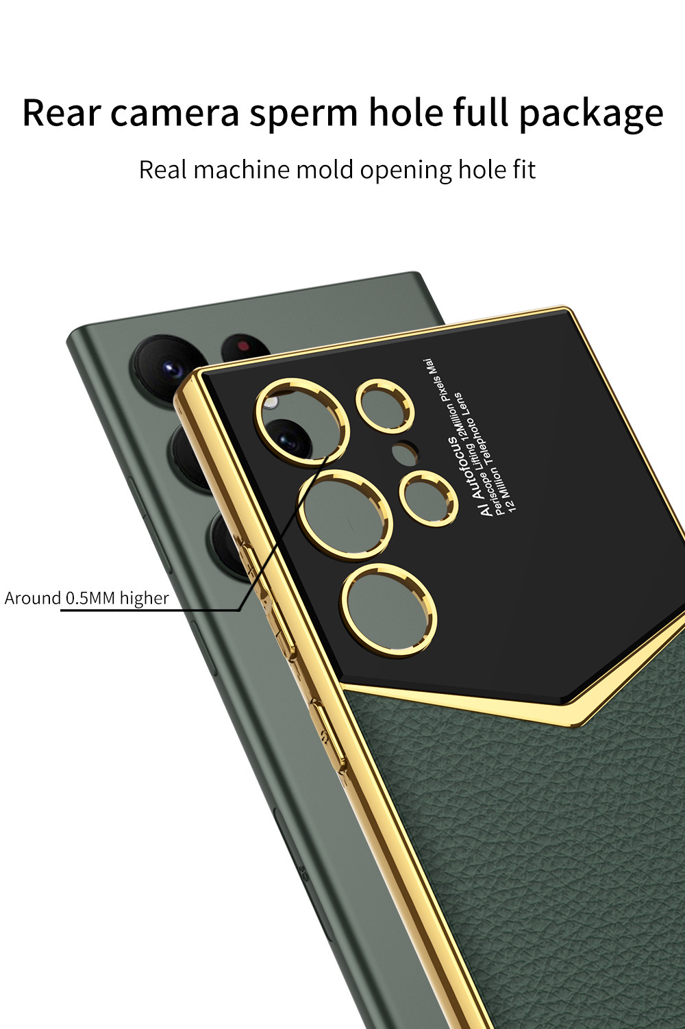 Compatible with Samsung S26 Ultra phone case, S25/24 Ultra electroplated vegan leather, S23U full-coverage shockproof protective case