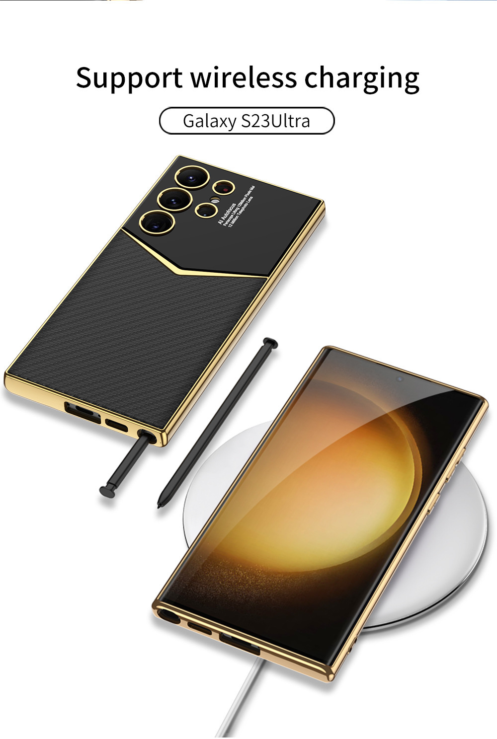 Compatible with Samsung S26 Ultra phone case, S25/24 Ultra electroplated vegan leather, S23U full-coverage shockproof protective case