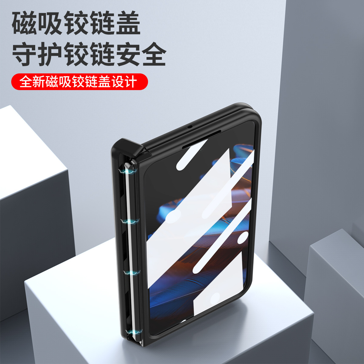 Compatible with OPPO Find N2 phone case, folding screen, flip hinge, pen slot, pen, Nappa texture, drop-proof protective case