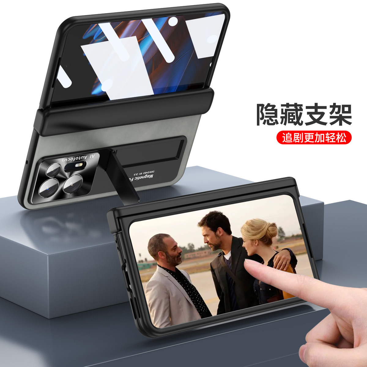 Compatible with OPPO Find N2 phone case, folding screen, flip hinge, pen slot, pen, Nappa texture, drop-proof protective case