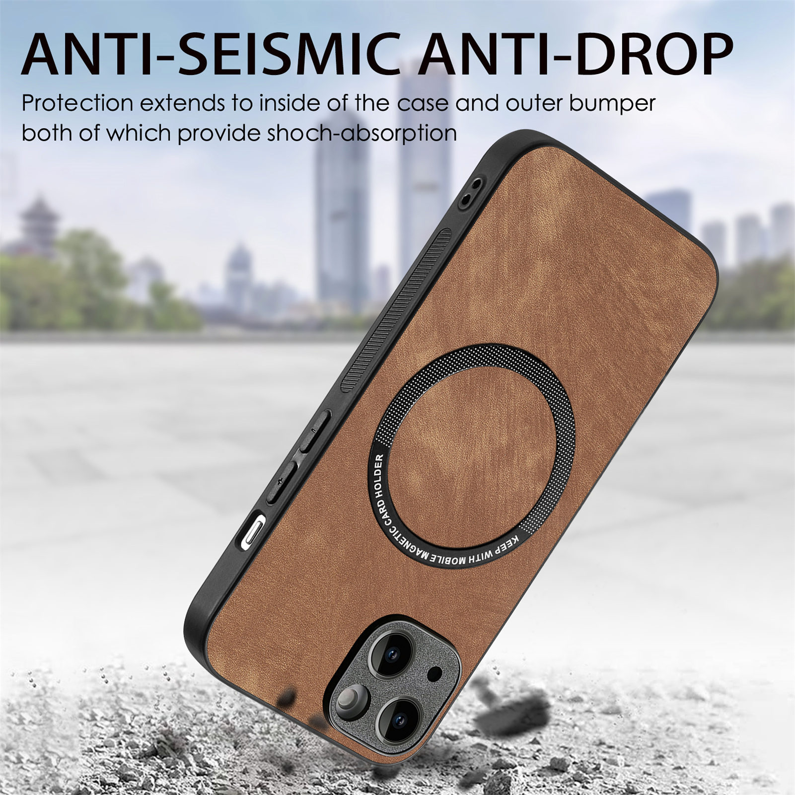 Compatible with Apple iPhone 17 Pro Max, 16 Plus, MagSafe magnetic case with fine holes, 15 Pro, drop-proof case, 14-inch protective case