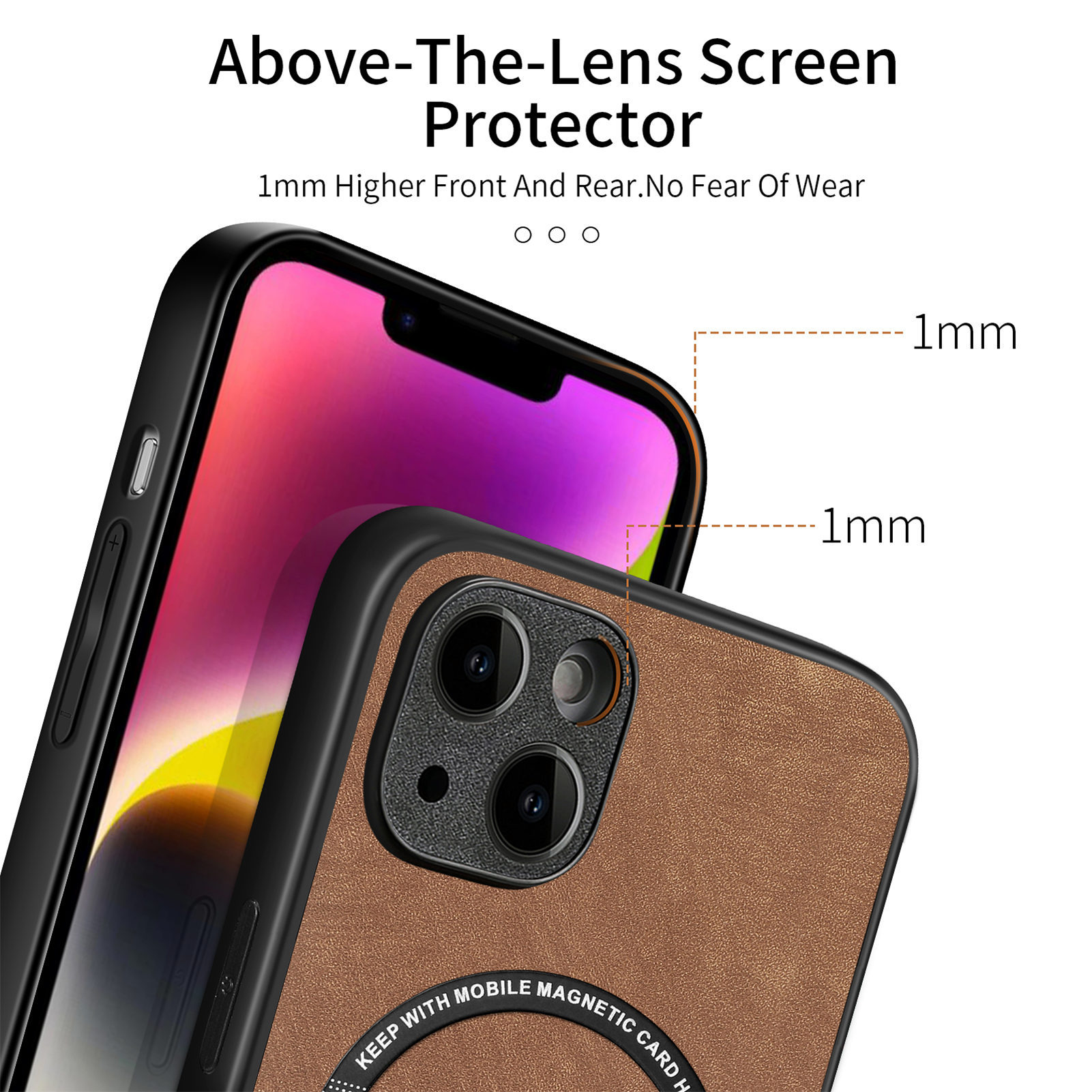 Compatible with Apple iPhone 17 Pro Max, 16 Plus, MagSafe magnetic case with fine holes, 15 Pro, drop-proof case, 14-inch protective case