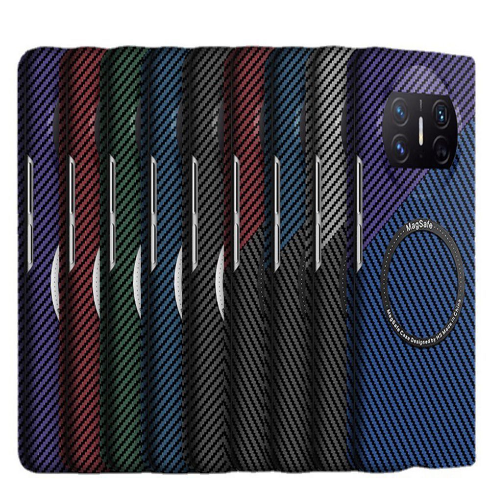 Compatible with Huawei Mate X7/X6 phone case, X5 carbon fiber wireless charging magnetic clasp, color-blocking X3 ultra-thin protective case