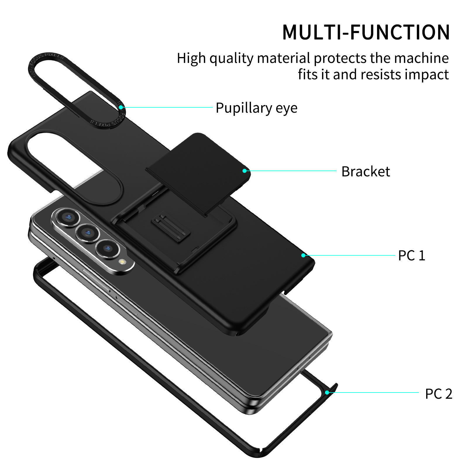 Compatible with Samsung Z Fold8/7 phone case, 6/5 folding screen, 4/3 adjustable stand, Flip7 drop protection case