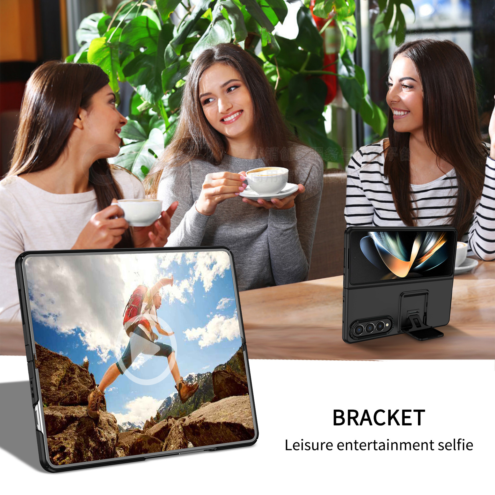 Compatible with Samsung Z Fold8/7 phone case, 6/5 folding screen, 4/3 adjustable stand, Flip7 drop protection case