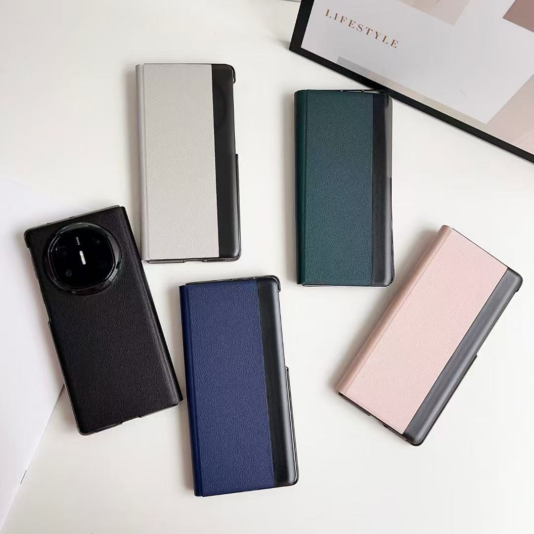 Compatible with Huawei Mate X6 phone case, X5 foldable screen, X3 smart window flip stand, full-coverage anti-drop leather case