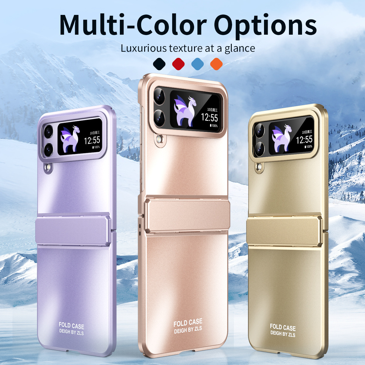 Compatible with Samsung Z Flip 3/4/5/6 phone cases, foldable screen, electroplated integrated hinge, new anti-drop protective case.