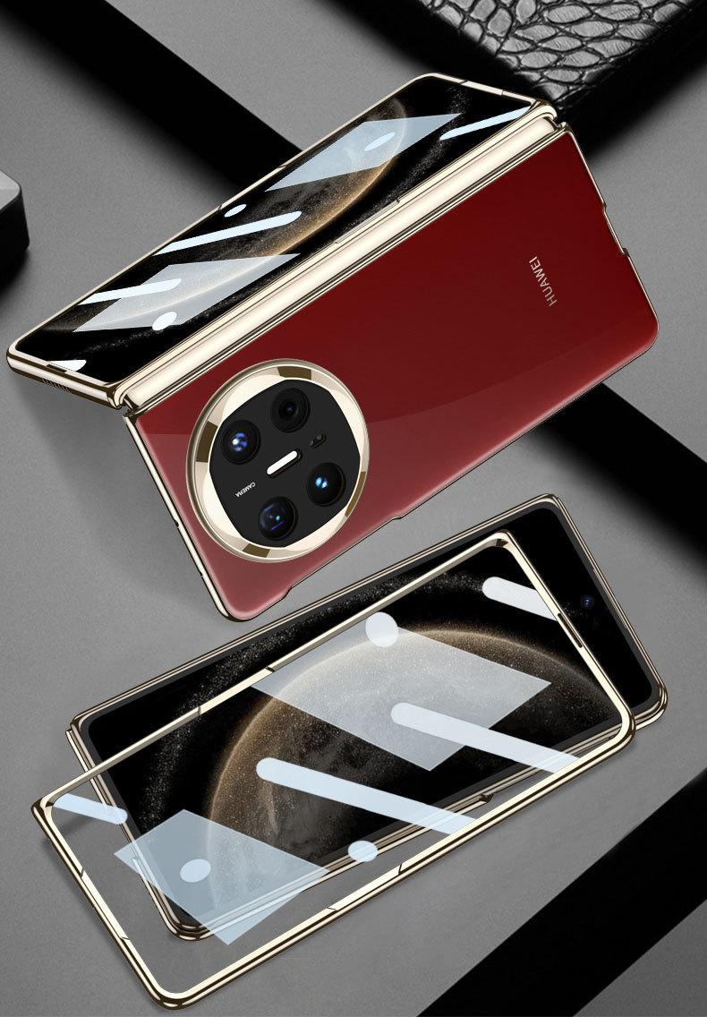 Compatible with Huawei Mate X6 phone case, X5 foldable screen, X3 transparent electroplated privacy screen protector, ultra-thin protective case.