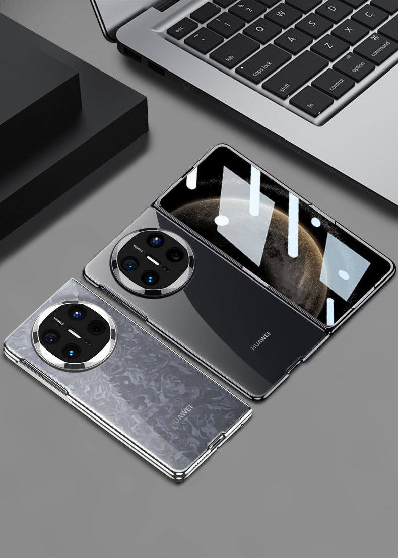 Compatible with Huawei Mate X6 phone case, X5 foldable screen, X3 transparent electroplated privacy screen protector, ultra-thin protective case.