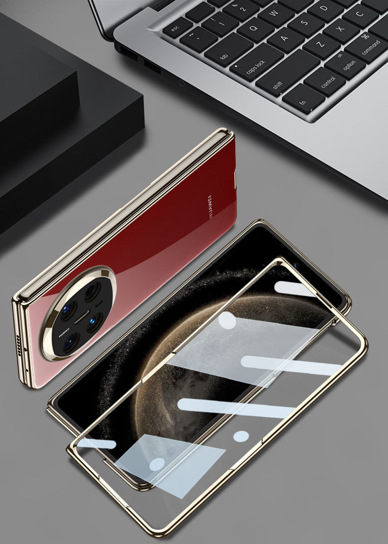 Compatible with Huawei Mate X6 phone case, X5 foldable screen, X3 transparent electroplated privacy screen protector, ultra-thin protective case.