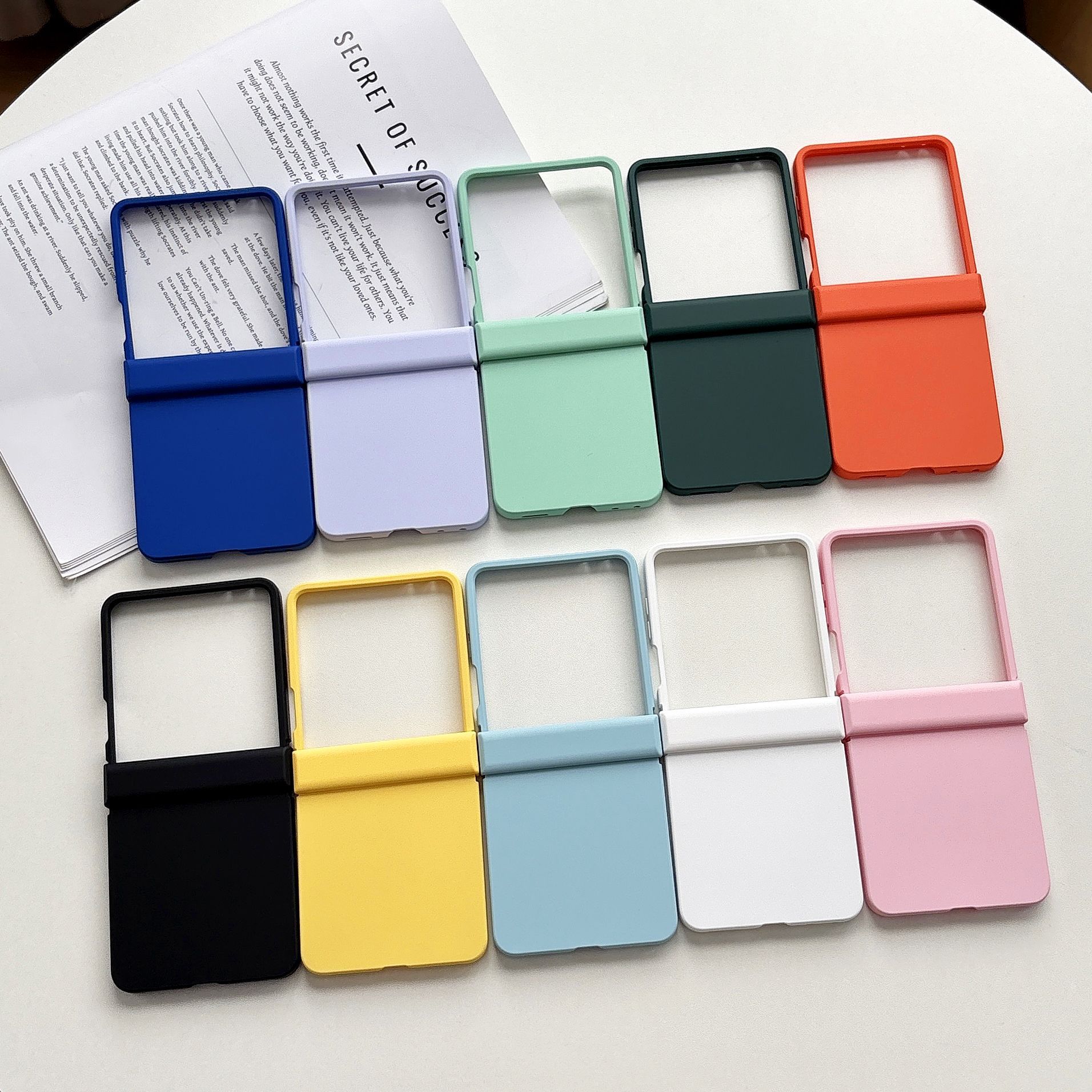 Compatible with Samsung Z Flip 8/7 phone case, 6/5 folding screen hinge, 4/3 skin-feel shockproof protective case