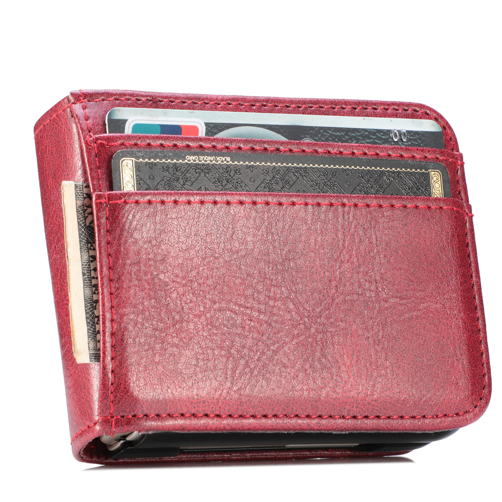 Compatible with Samsung Z Flip 8/7 phone case, 6/5 inch integrated multi-SIM card slot business 4/3 folding screen protective leather case