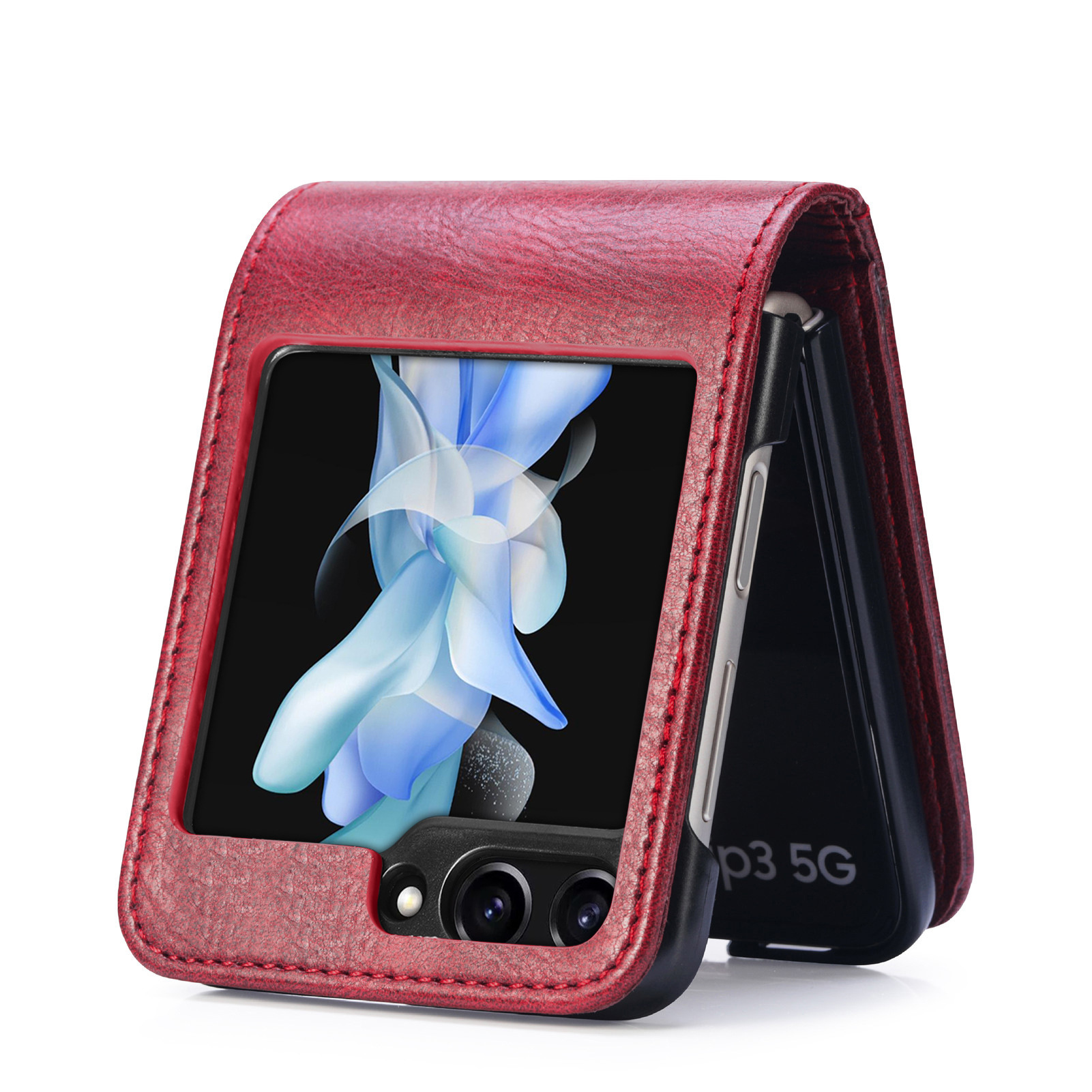 Compatible with Samsung Z Flip 8/7 phone case, 6/5 inch integrated multi-SIM card slot business 4/3 folding screen protective leather case