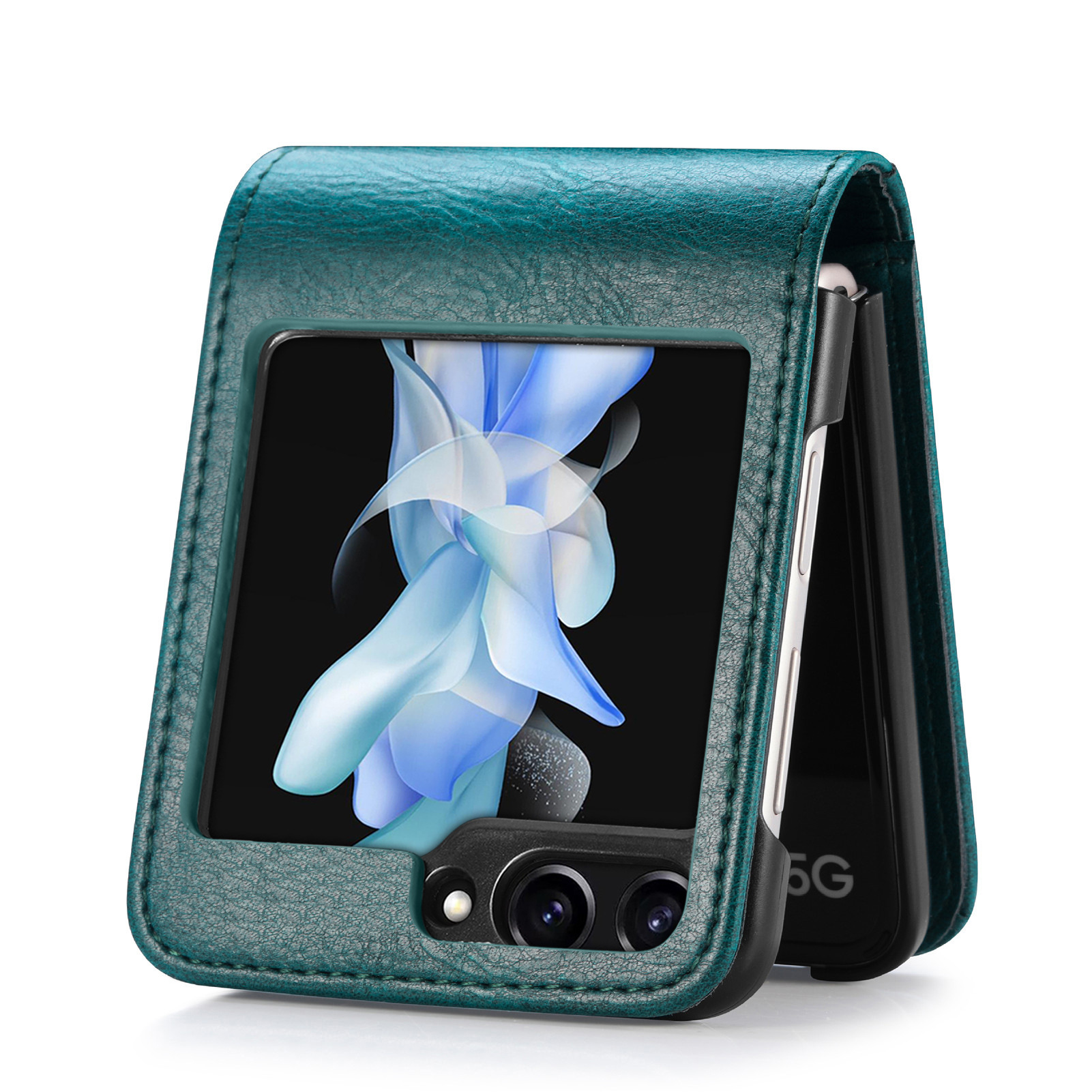 Compatible with Samsung Z Flip 8/7 phone case, 6/5 inch integrated multi-SIM card slot business 4/3 folding screen protective leather case