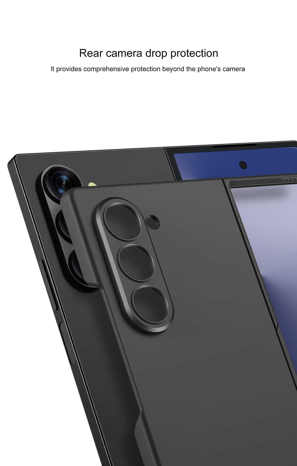 Compatible with Samsung Z Fold8/7 phone case, 6/5 folding screen, ultra-thin frosted case, integrated PC anti-drop protective case.