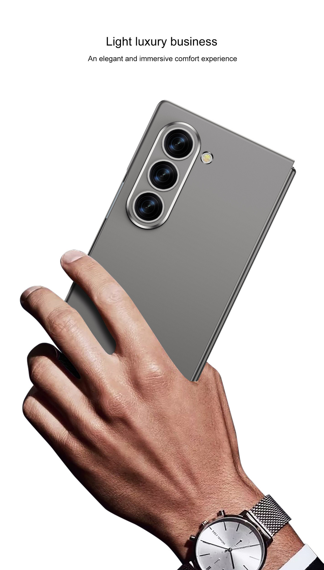 Compatible with Samsung Z Fold8/7 phone case, 6/5 folding screen, ultra-thin frosted case, integrated PC anti-drop protective case.