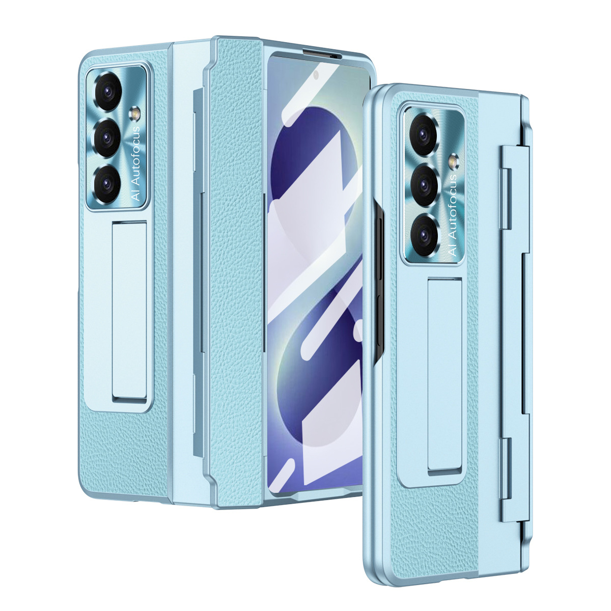 Compatible with Samsung Z Fold8/7/6 phone cases, 5/4 folding screen, flat hinge, vegan leather case, full-coverage protective case.
