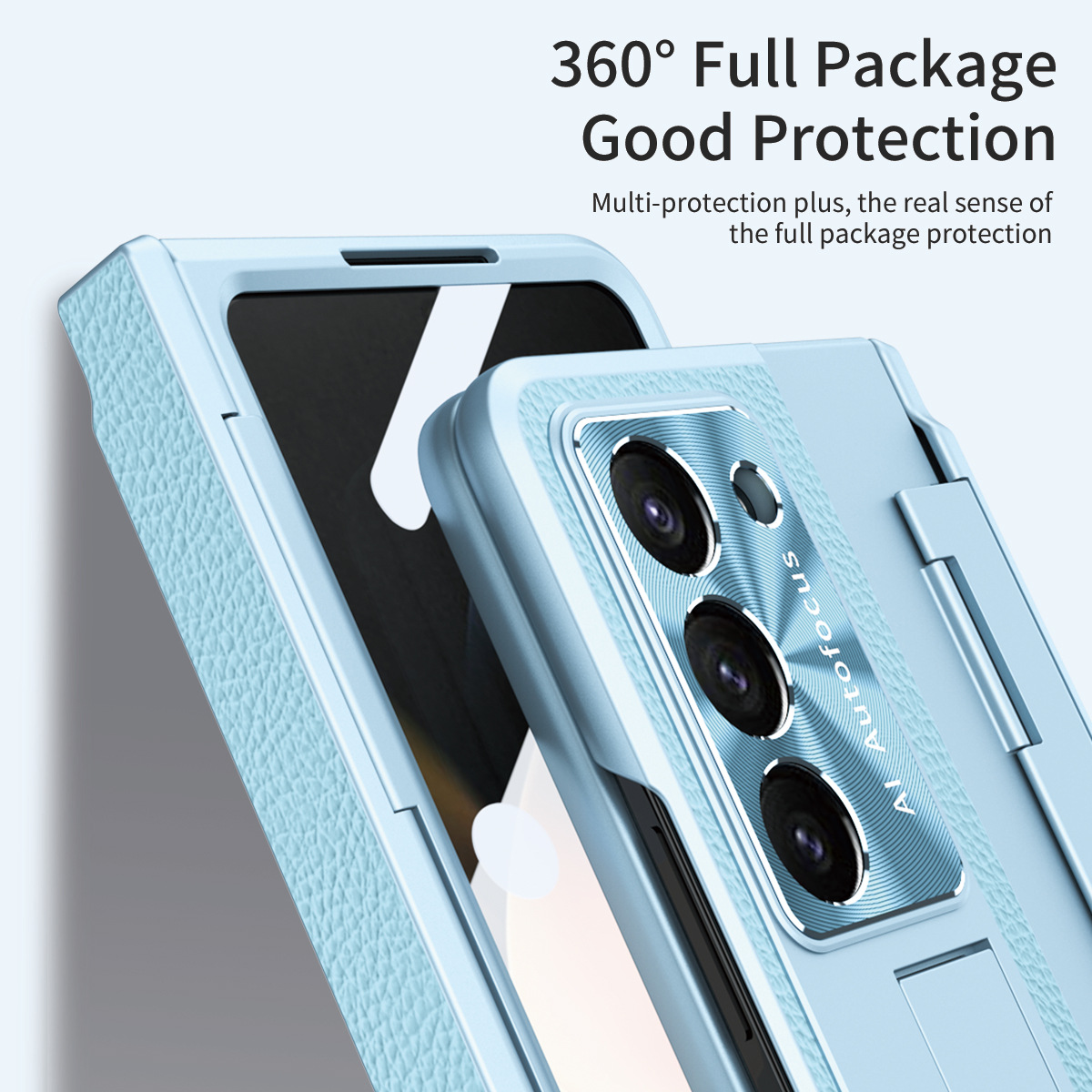 Compatible with Samsung Z Fold8/7/6 phone cases, 5/4 folding screen, flat hinge, vegan leather case, full-coverage protective case.