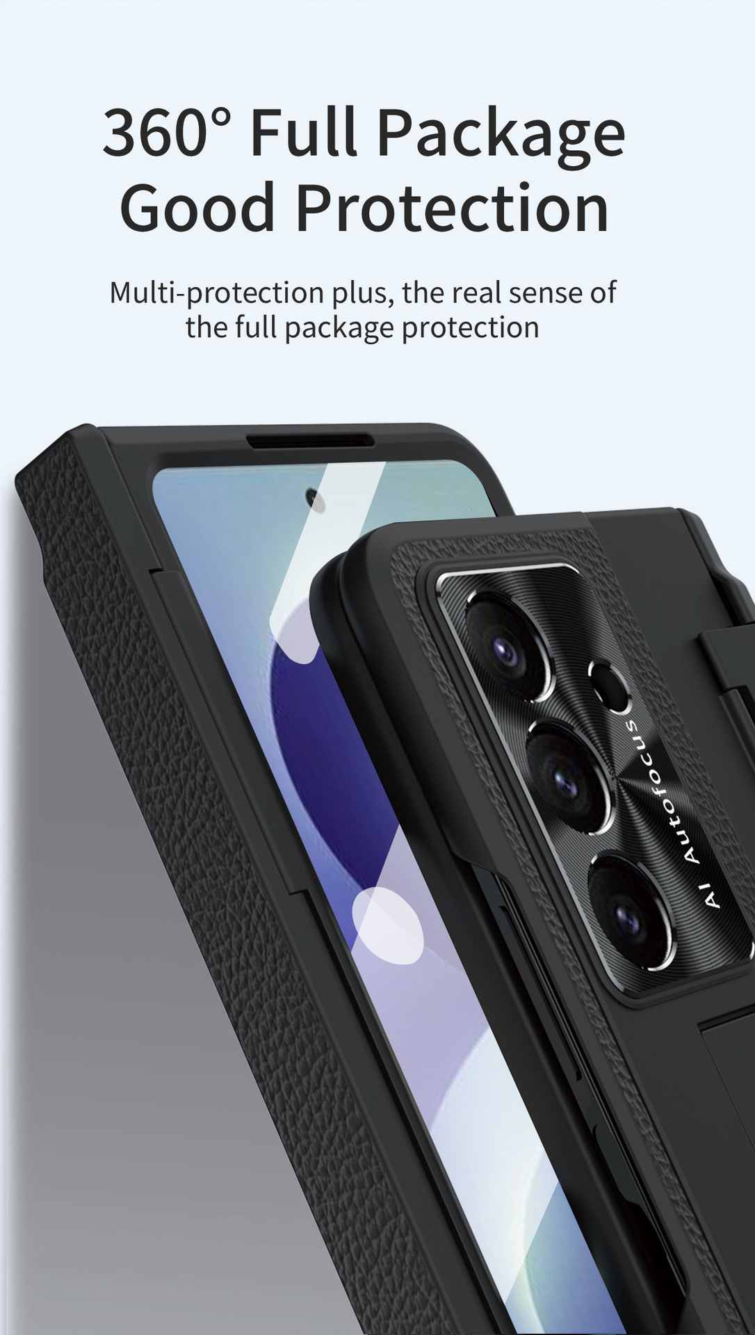 Compatible with Samsung Z Fold8/7/6 phone cases, 5/4 folding screen, flat hinge, vegan leather case, full-coverage protective case.