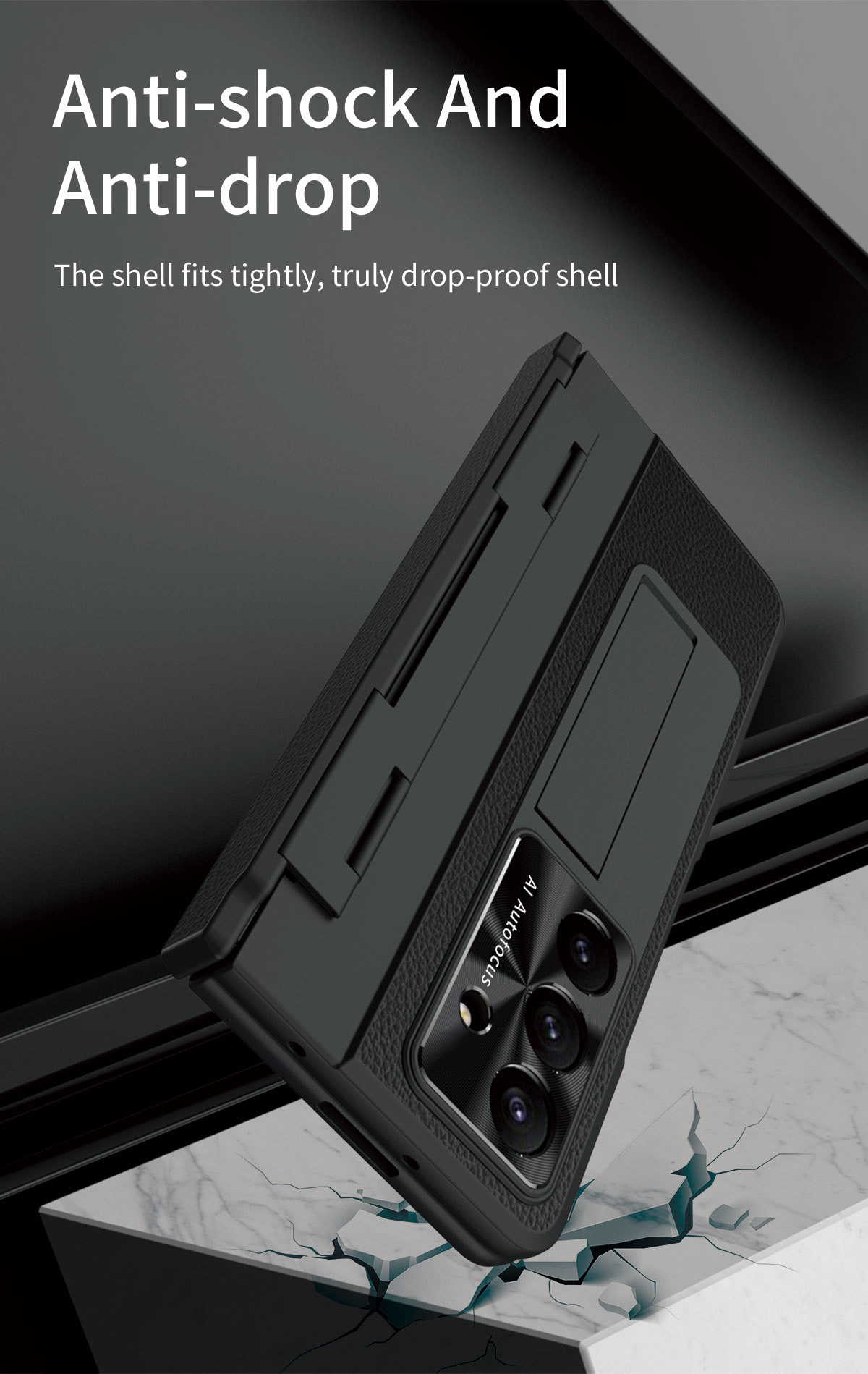Compatible with Samsung Z Fold8/7/6 phone cases, 5/4 folding screen, flat hinge, vegan leather case, full-coverage protective case.