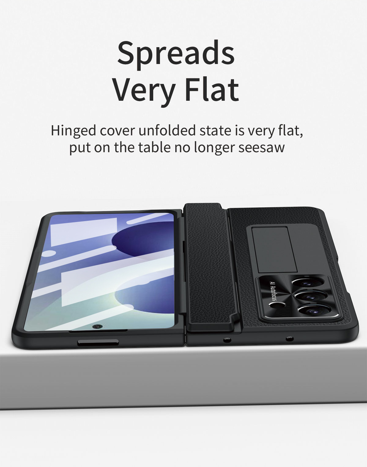 Compatible with Samsung Z Fold8/7/6 phone cases, 5/4 folding screen, flat hinge, vegan leather case, full-coverage protective case.