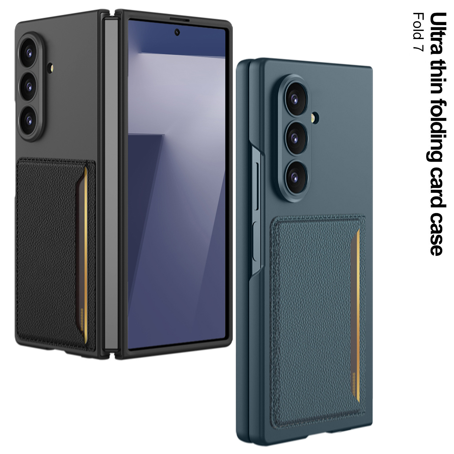 Compatible with Samsung Z Fold8 Ultra phone case, 7/6 inch ultra-thin leather case with SIM card slot, foldable screen, drop-proof protective case.