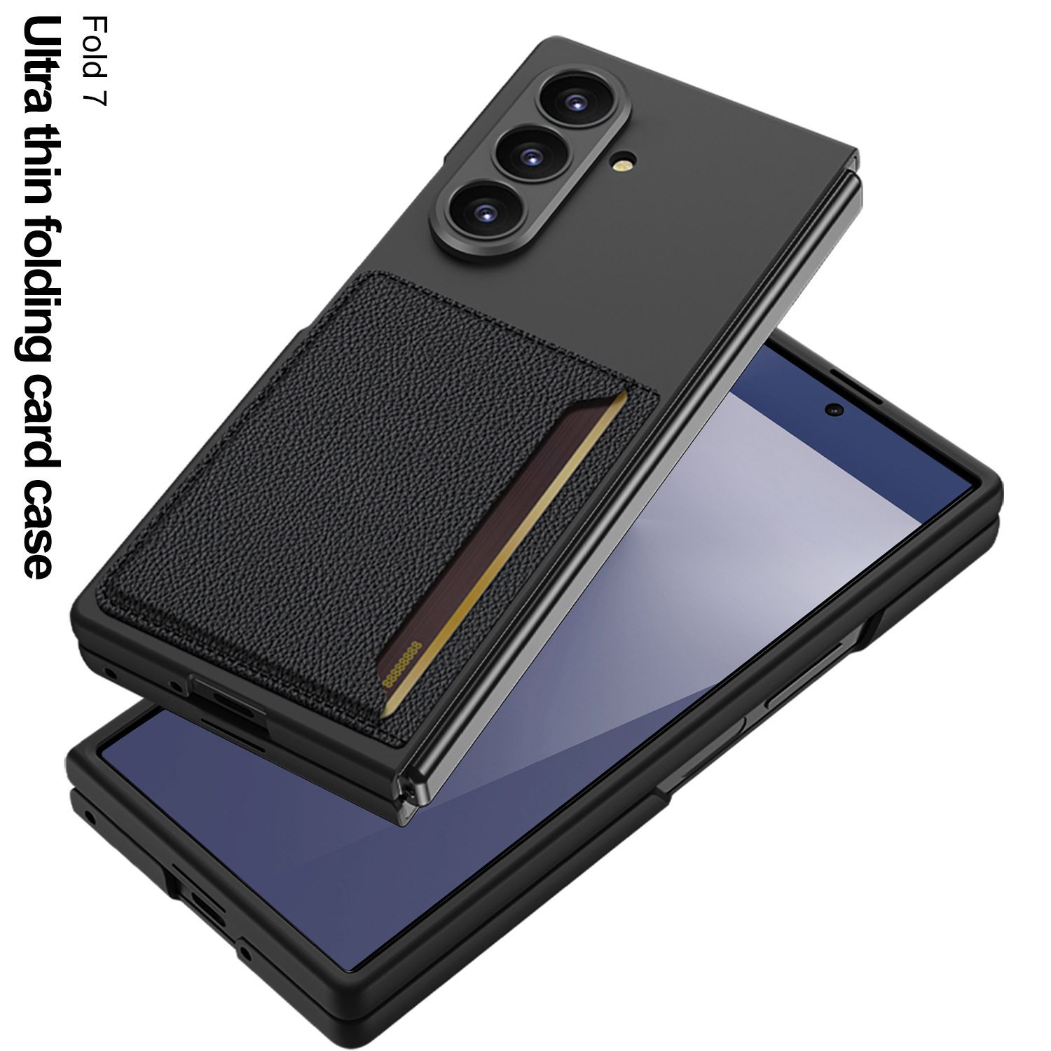 Compatible with Samsung Z Fold8 Ultra phone case, 7/6 inch ultra-thin leather case with SIM card slot, foldable screen, drop-proof protective case.