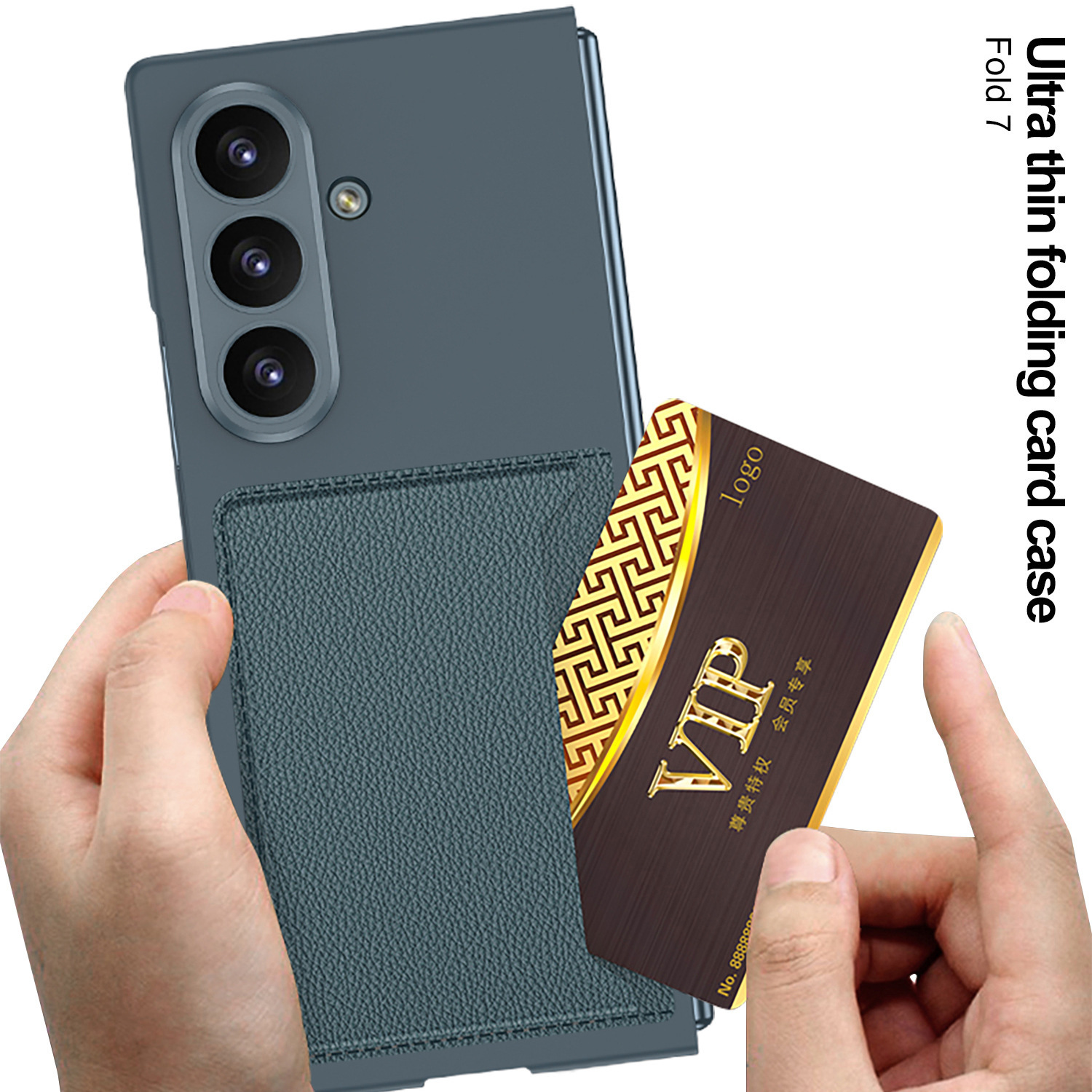 Compatible with Samsung Z Fold8 Ultra phone case, 7/6 inch ultra-thin leather case with SIM card slot, foldable screen, drop-proof protective case.