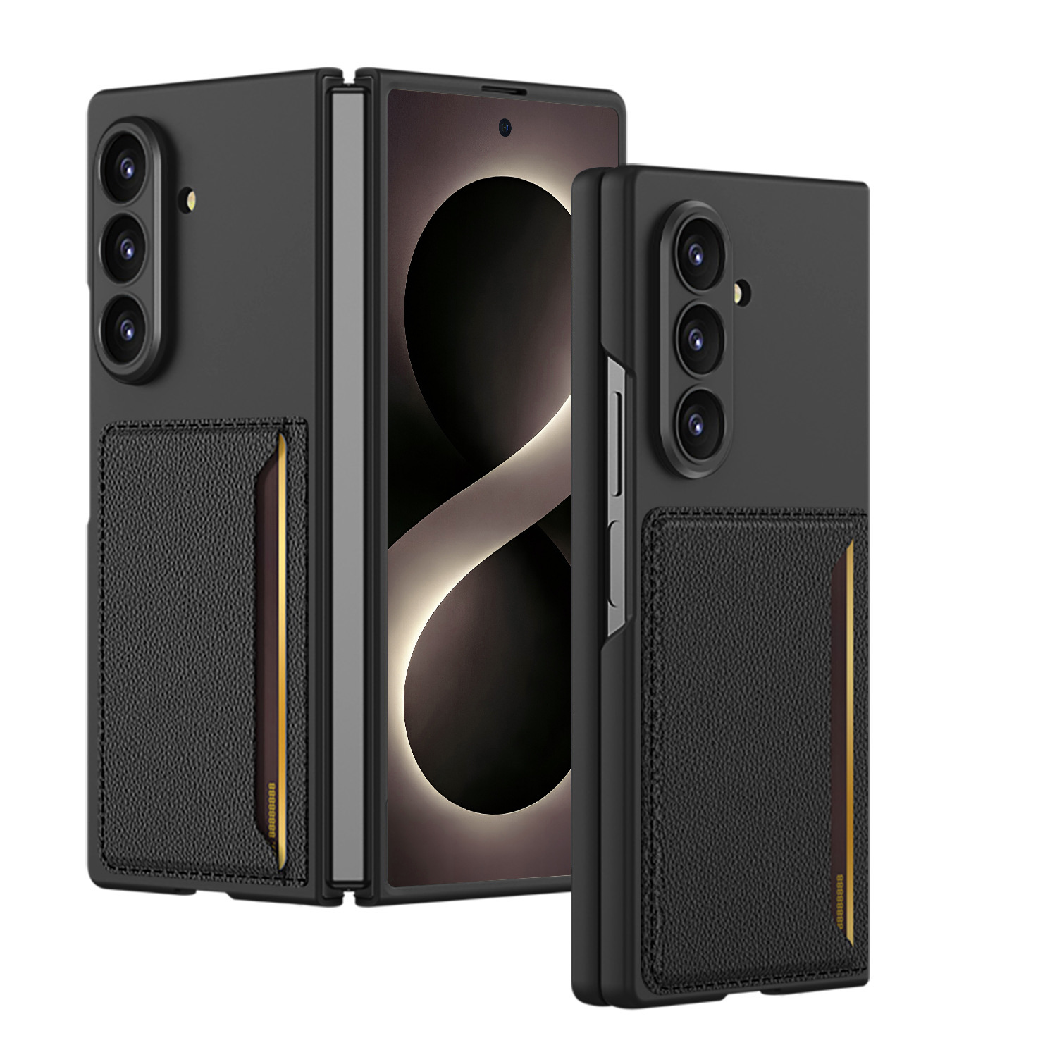 Compatible with Samsung Z Fold8 Ultra phone case, 7/6 inch ultra-thin leather case with SIM card slot, foldable screen, drop-proof protective case.
